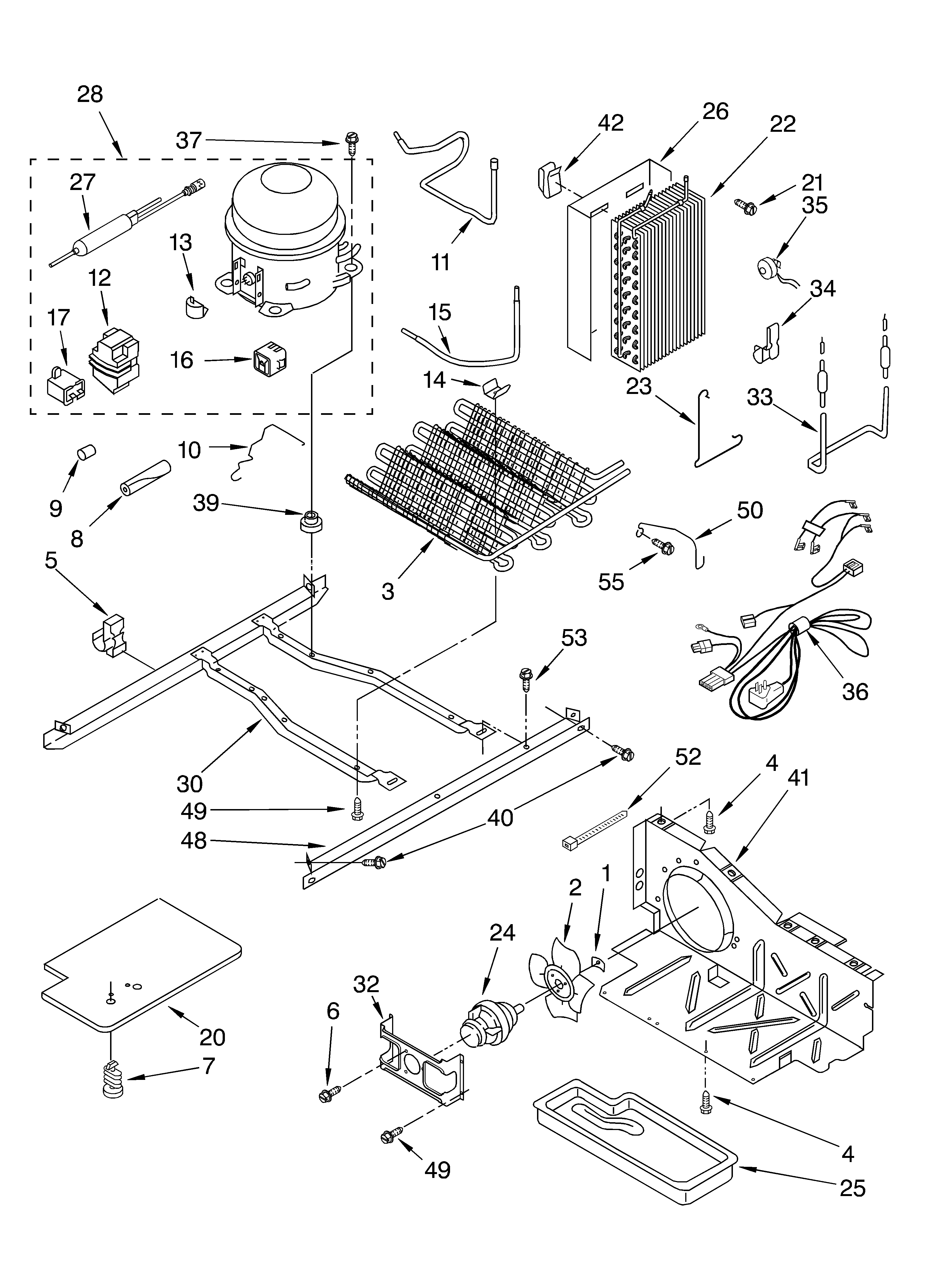 KitchenAid KSRD22FKBL03 unit parts diagram