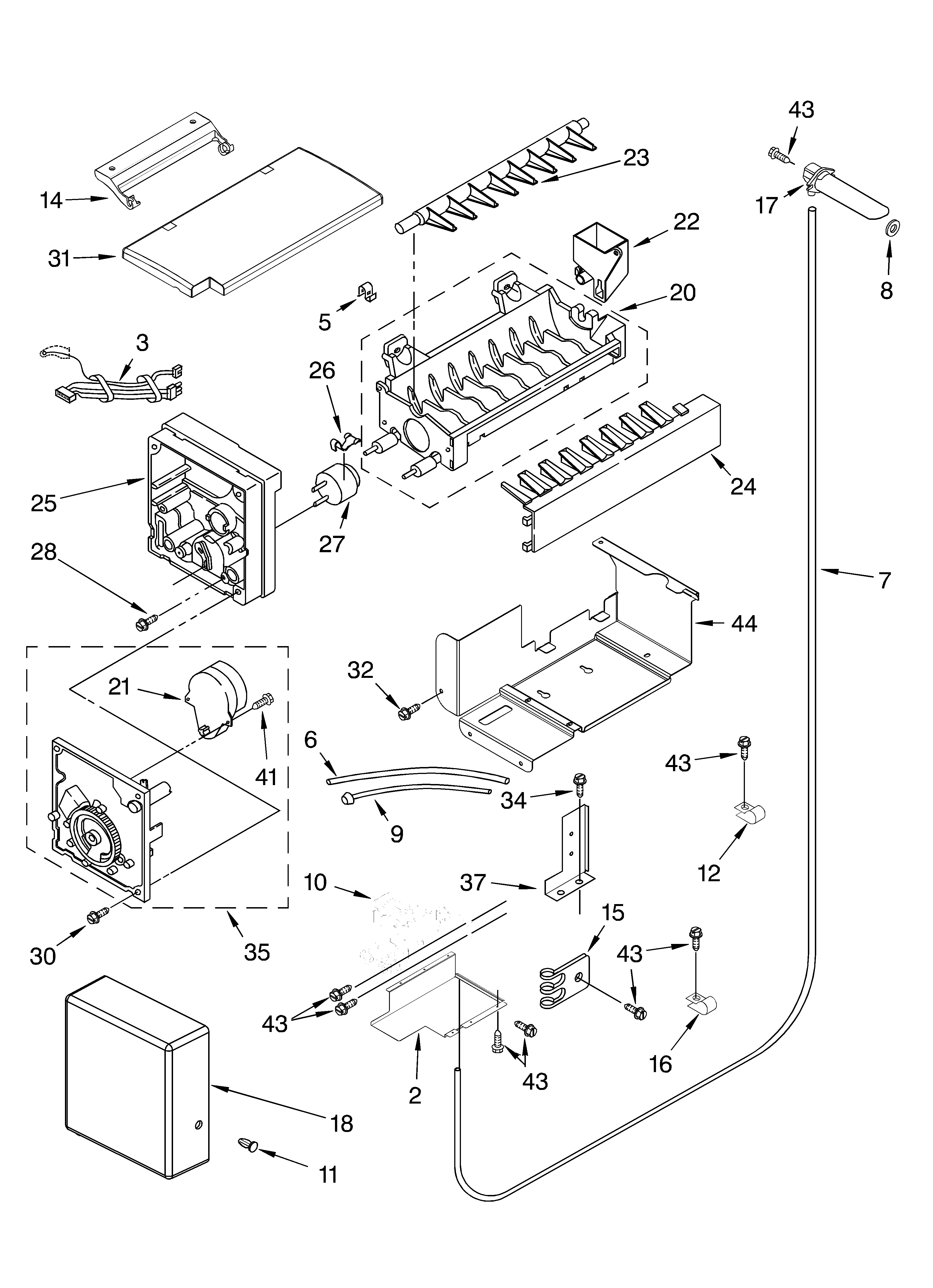 KitchenAid KSSC36QMS00 icemaker parts diagram