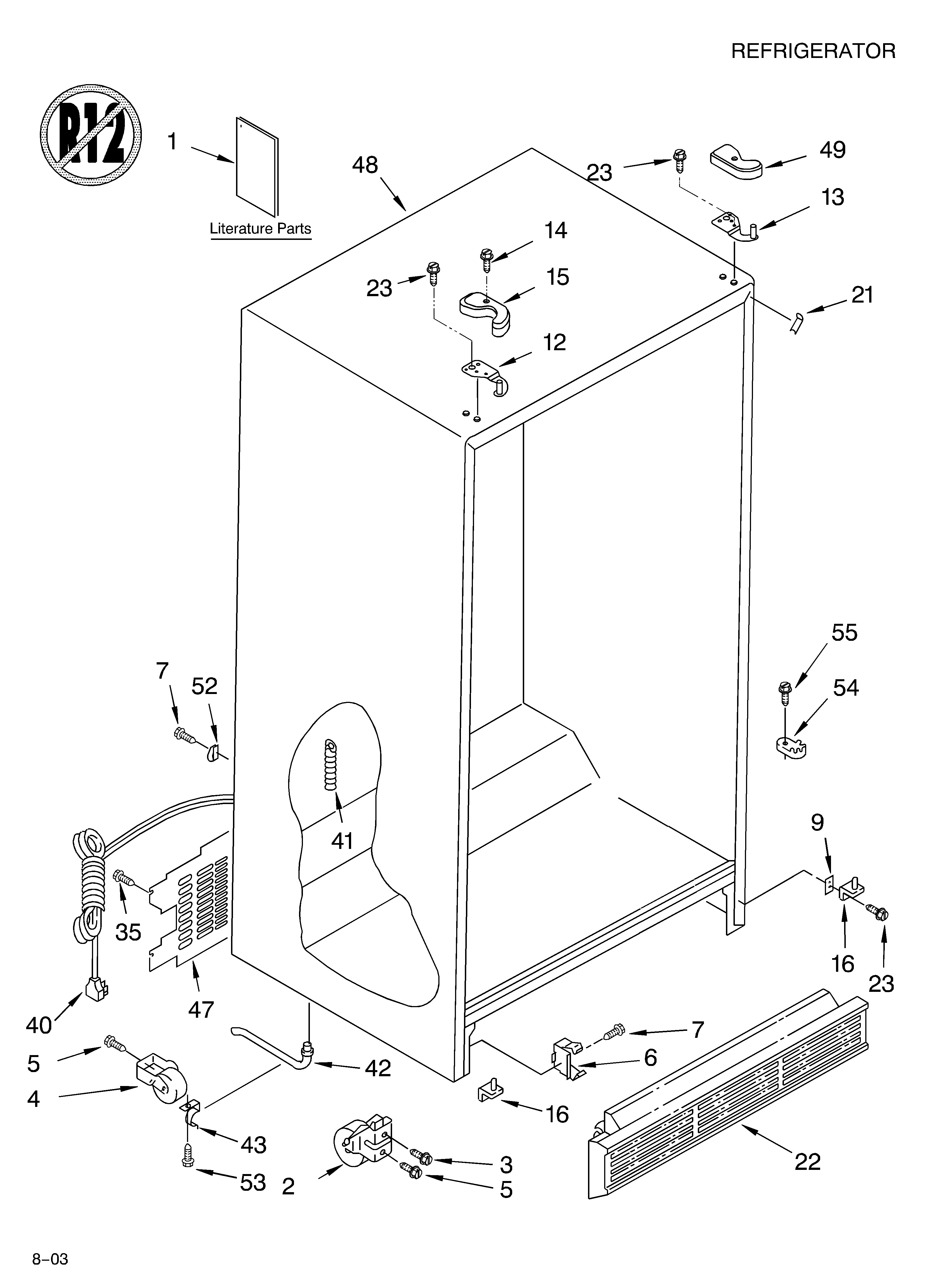 Whirlpool 3XED5SHQKQ02 cabinet parts diagram
