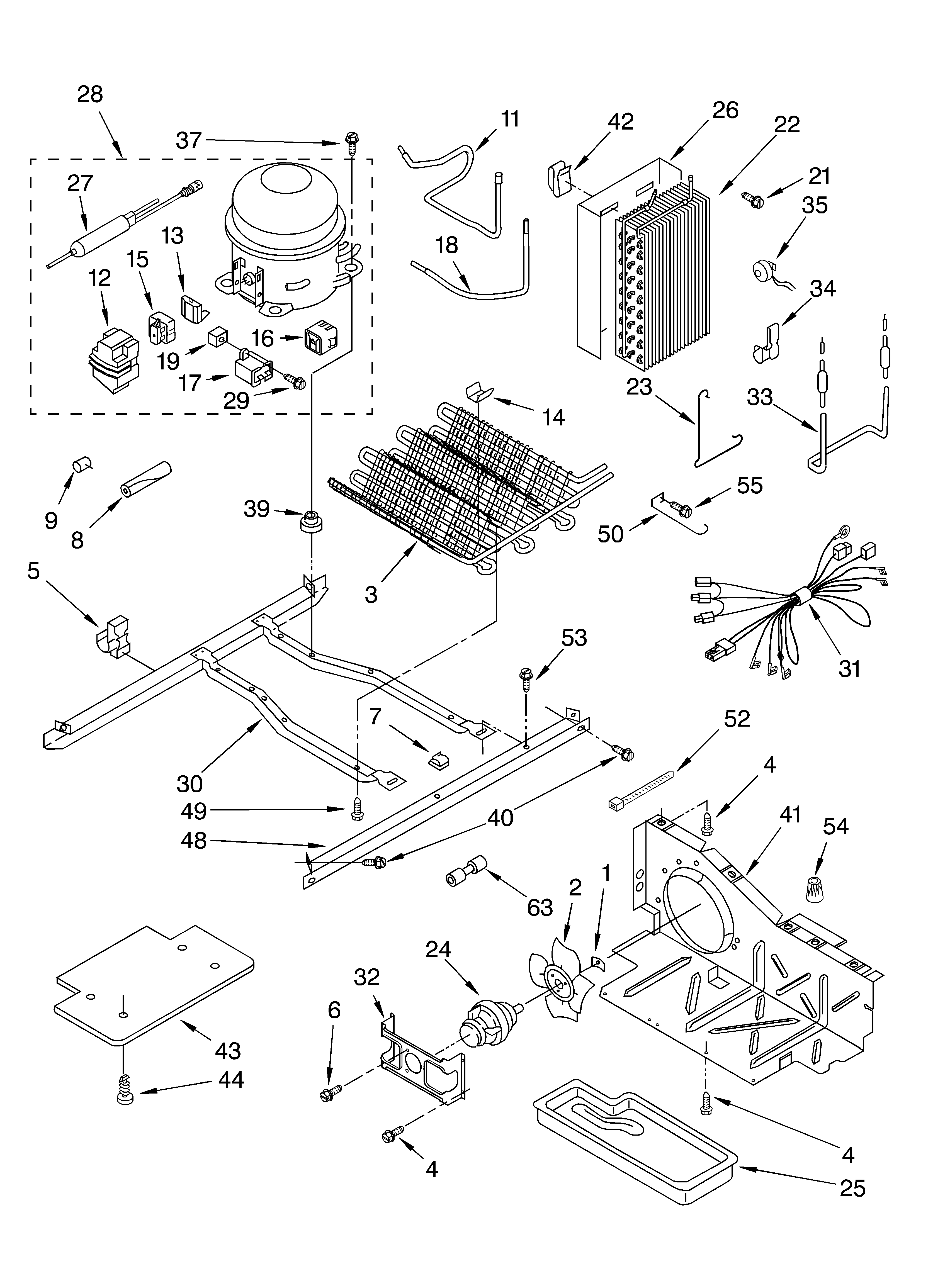 Whirlpool 3XED5SHQKQ02 unit parts diagram