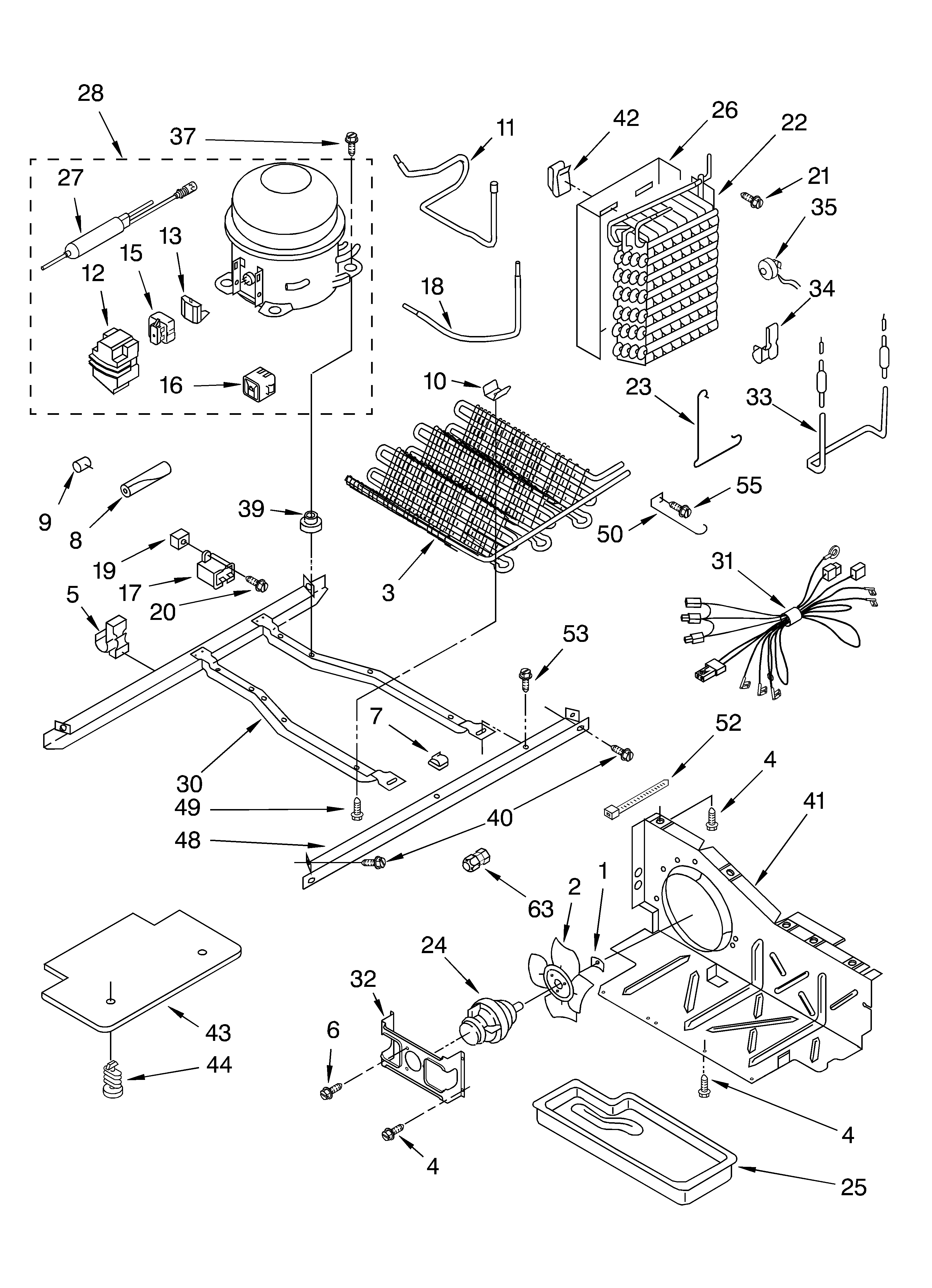 Whirlpool 4YED5FHQKT01 unit parts diagram