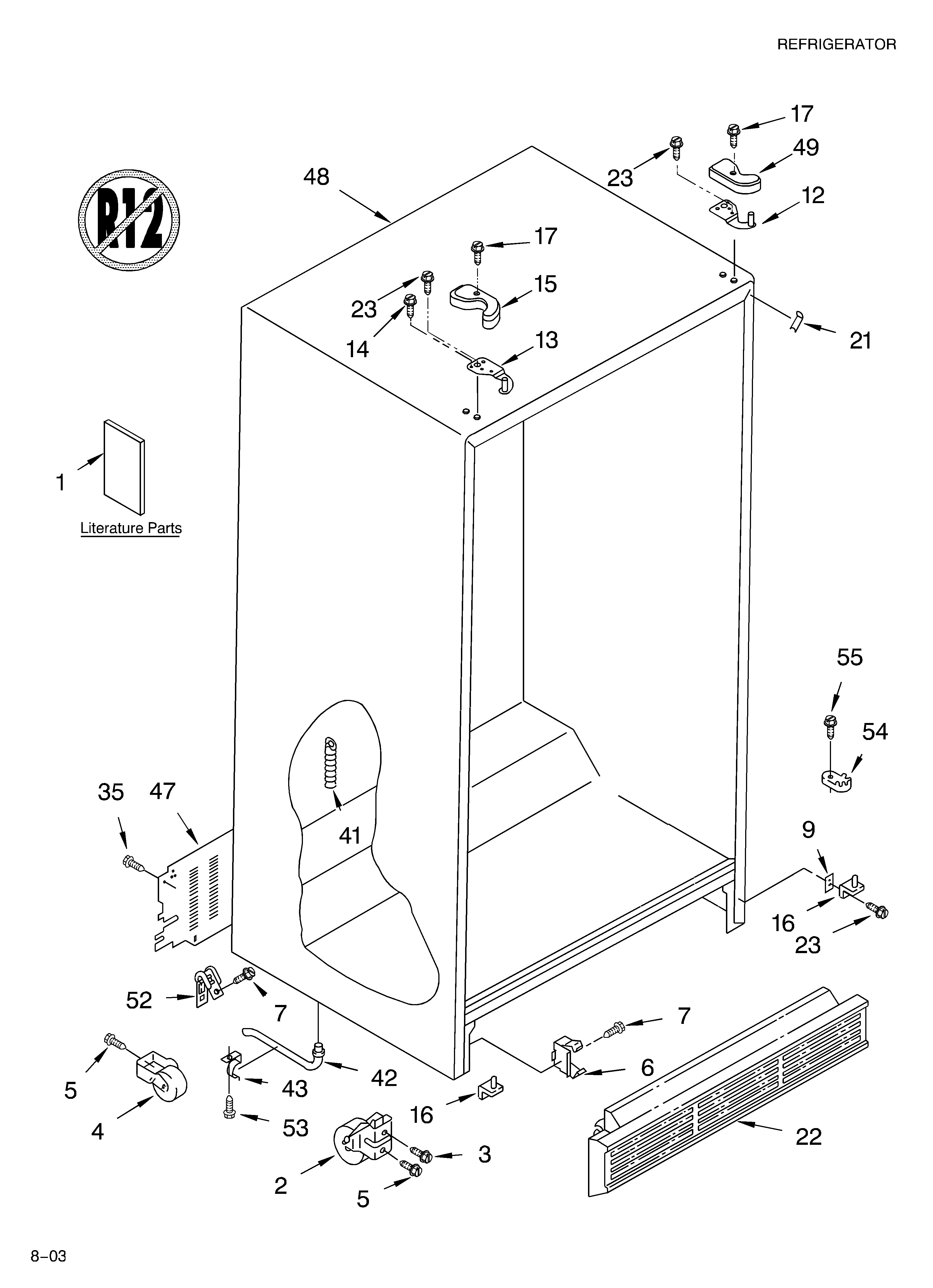 Whirlpool BRS70ZRANA02 cabinet parts diagram