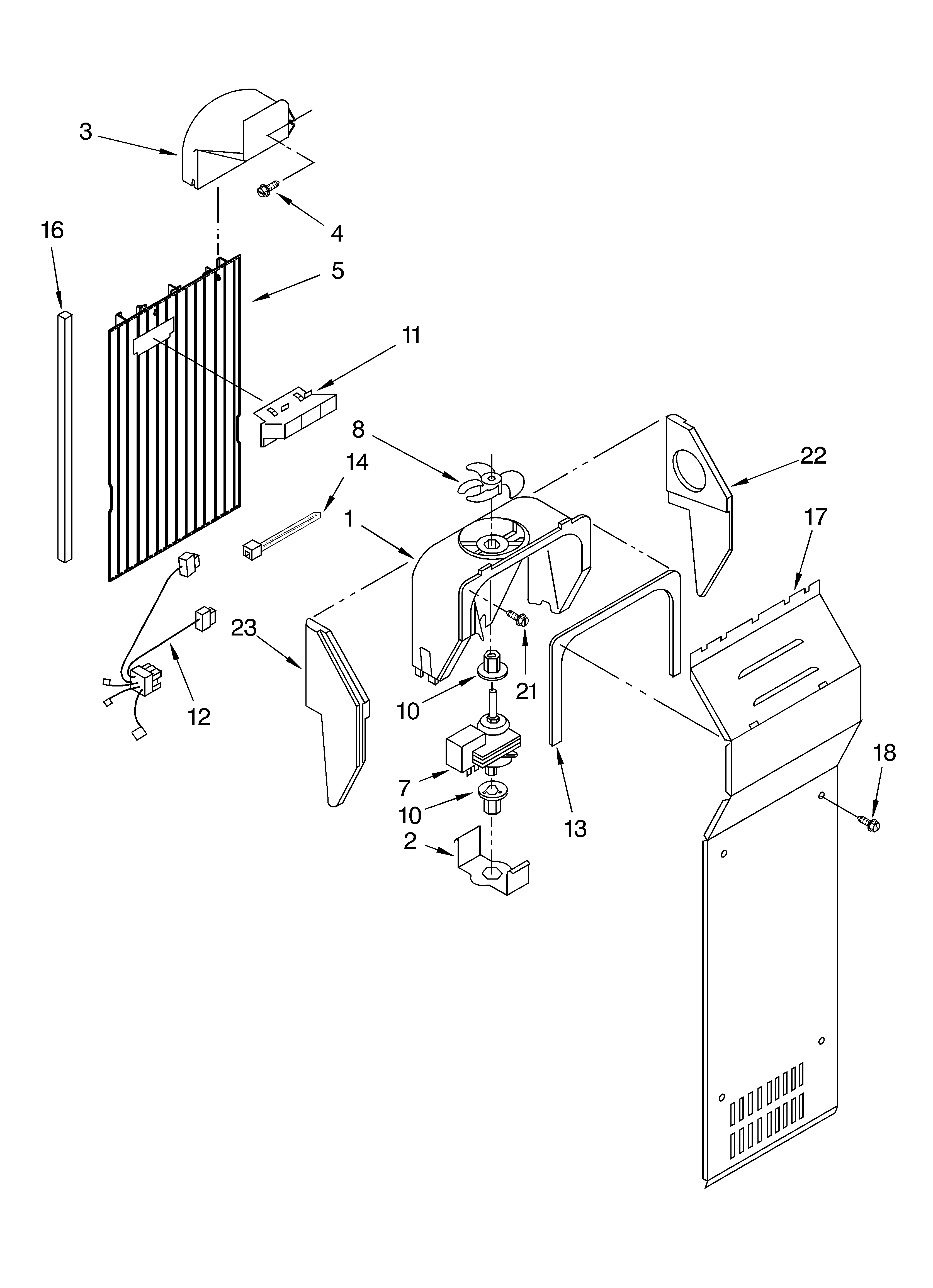 Whirlpool BRS70ZRANA02 air flow parts diagram