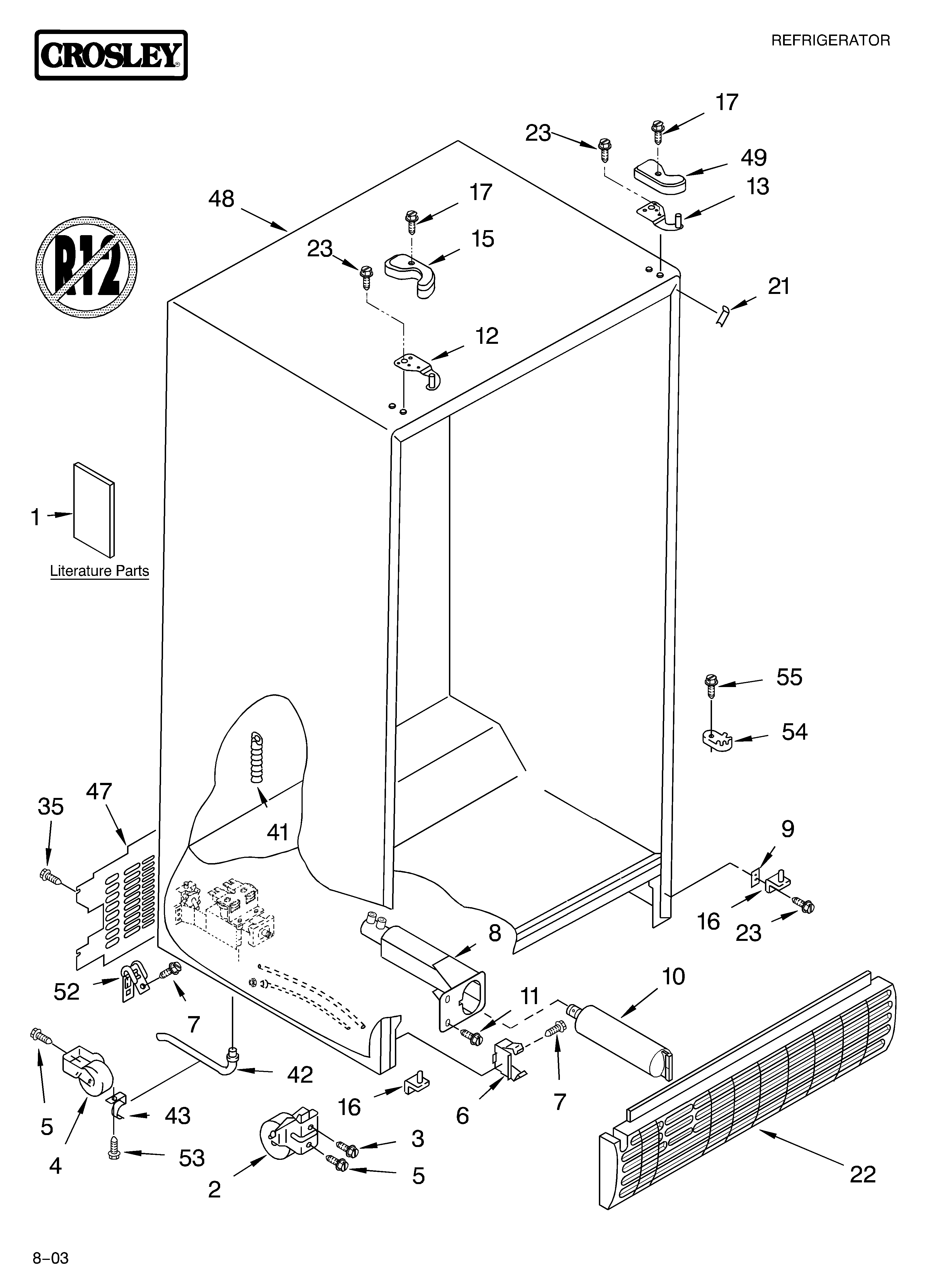 Crosley CS25AFXKT02 cabinet parts diagram