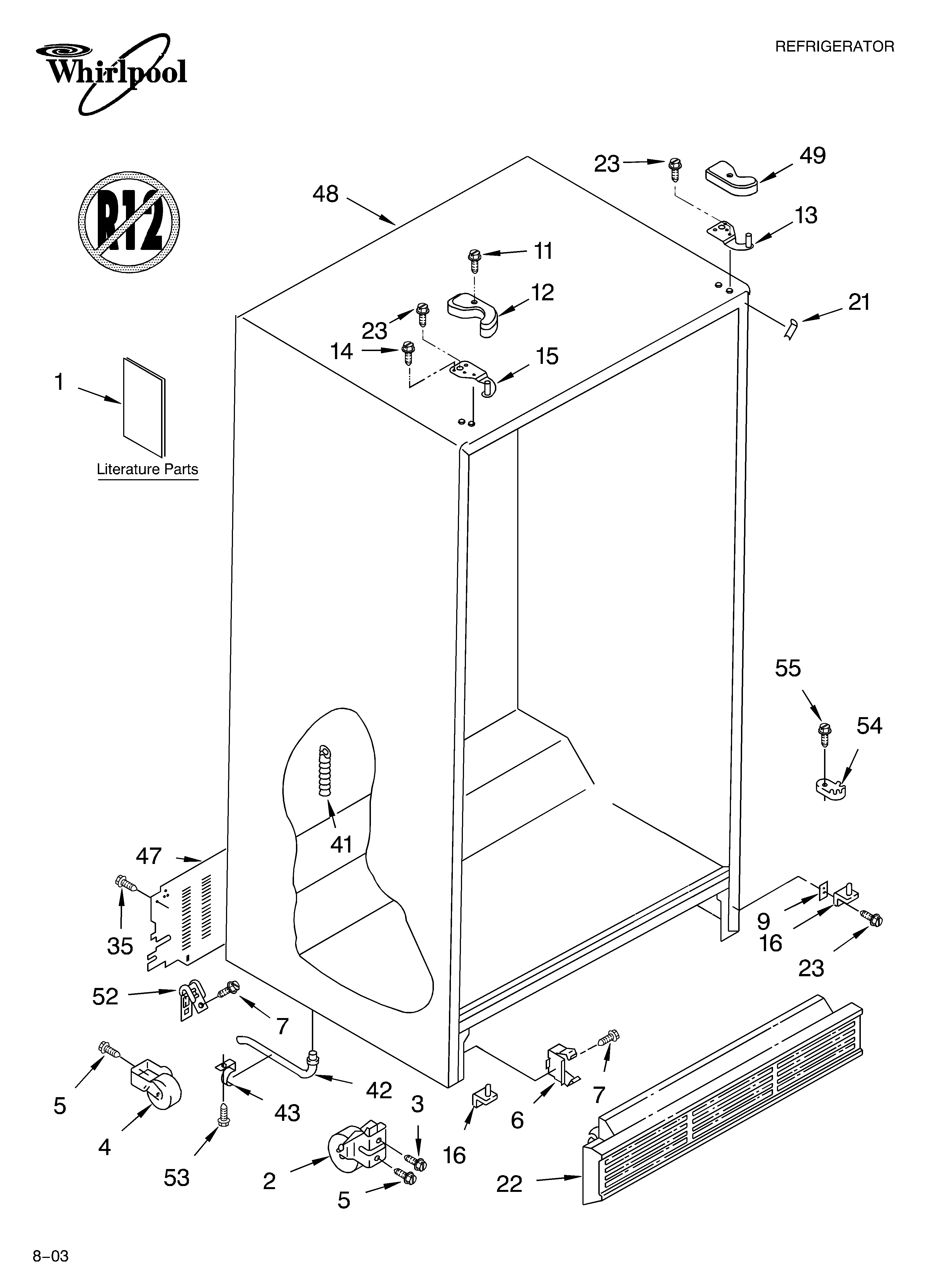 Whirlpool ED5CHQXKT02 cabinet parts diagram