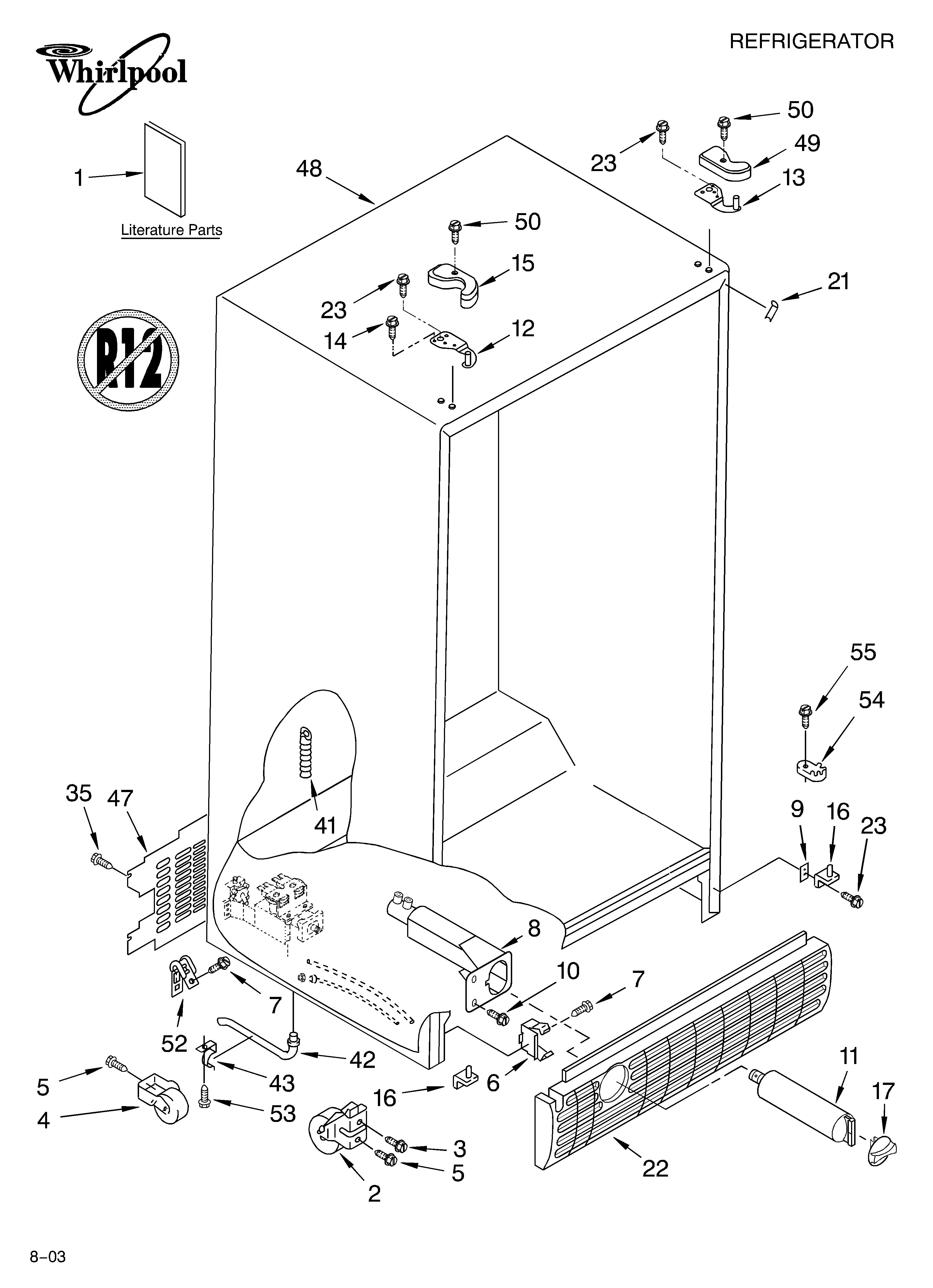 Whirlpool ED5FHGXKT03 cabinet parts diagram