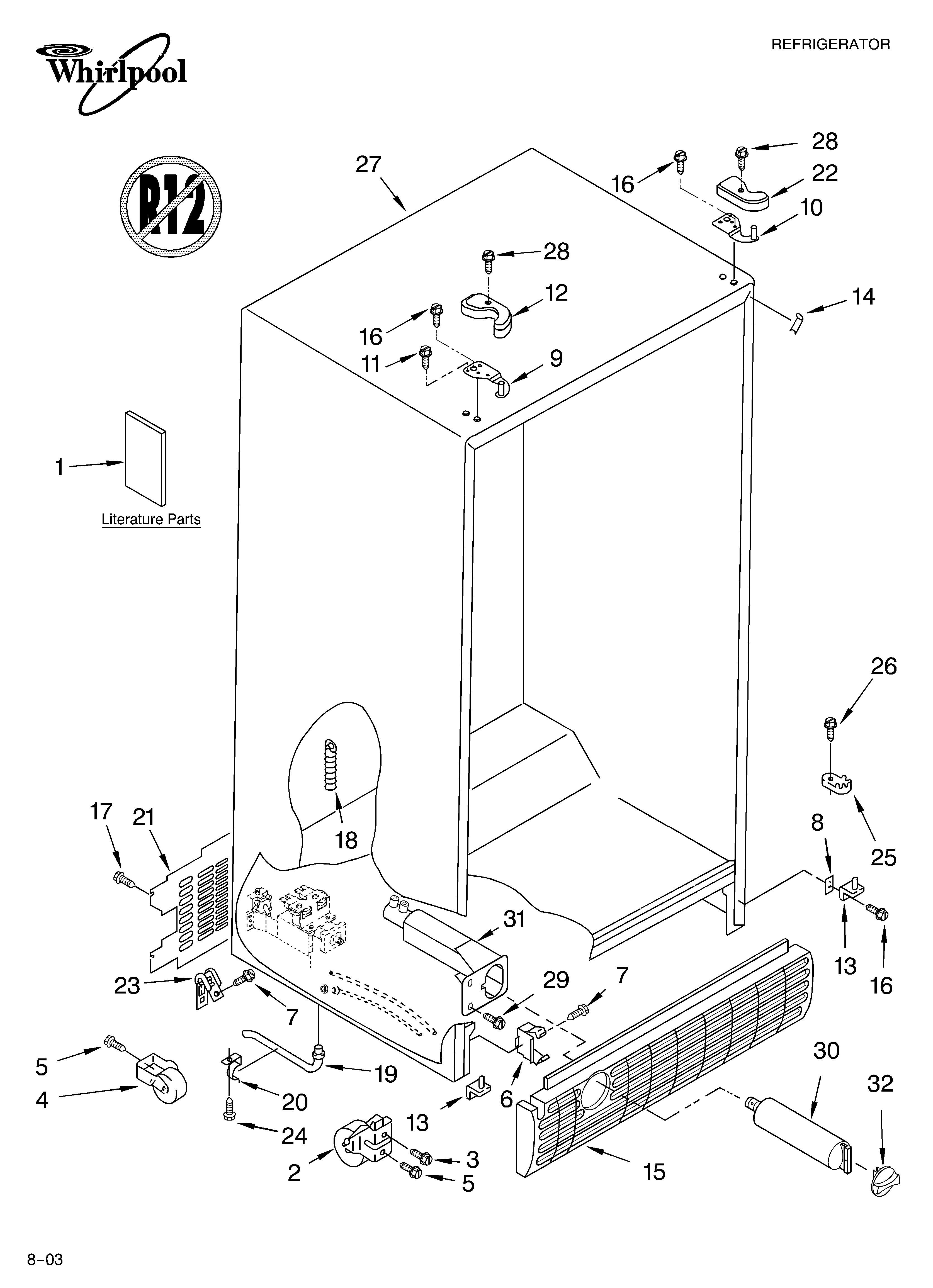 Whirlpool ED5NHGXMQ00 cabinet parts diagram