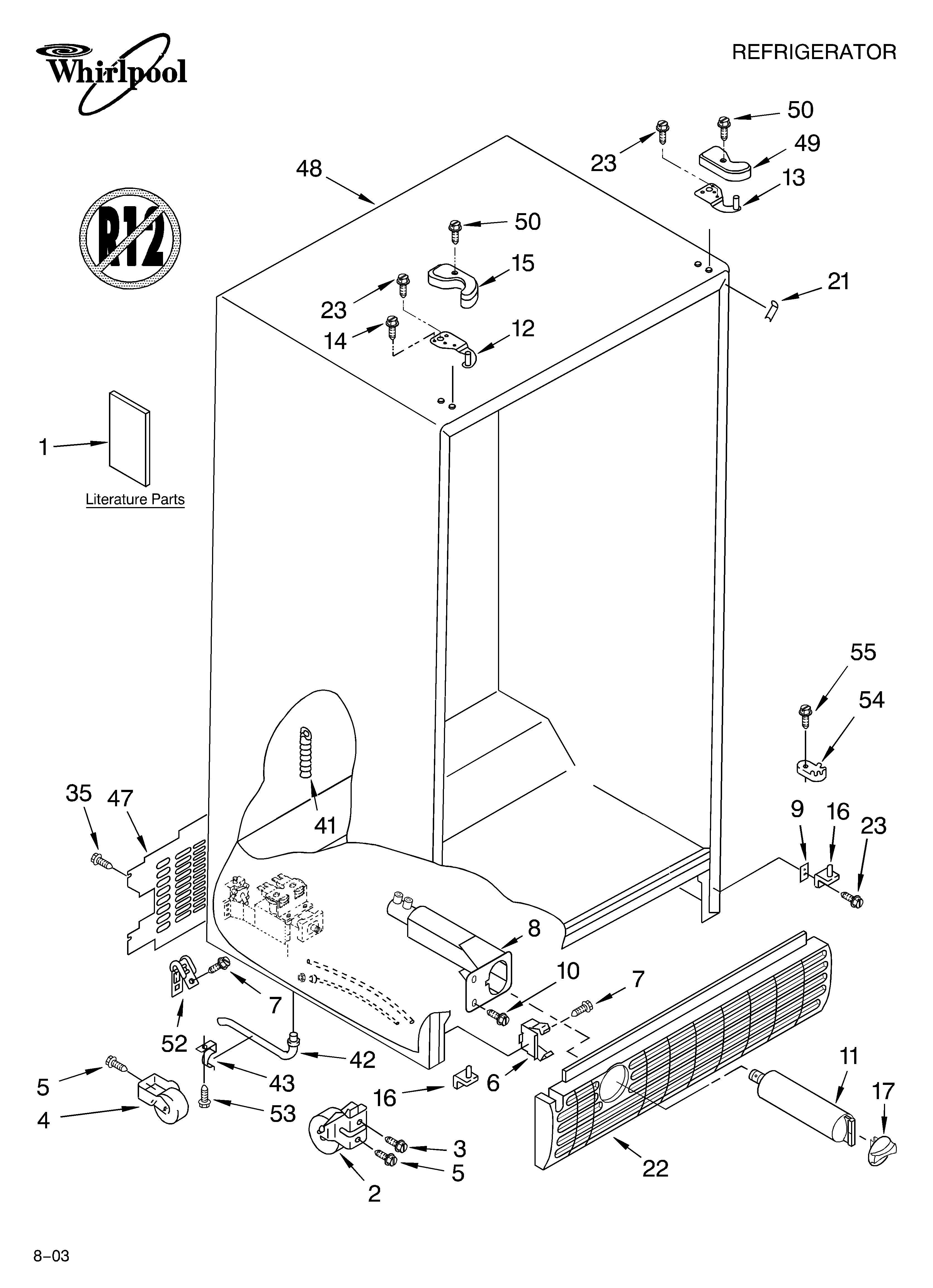 Whirlpool ED5RHGXMQ00 cabinet parts diagram