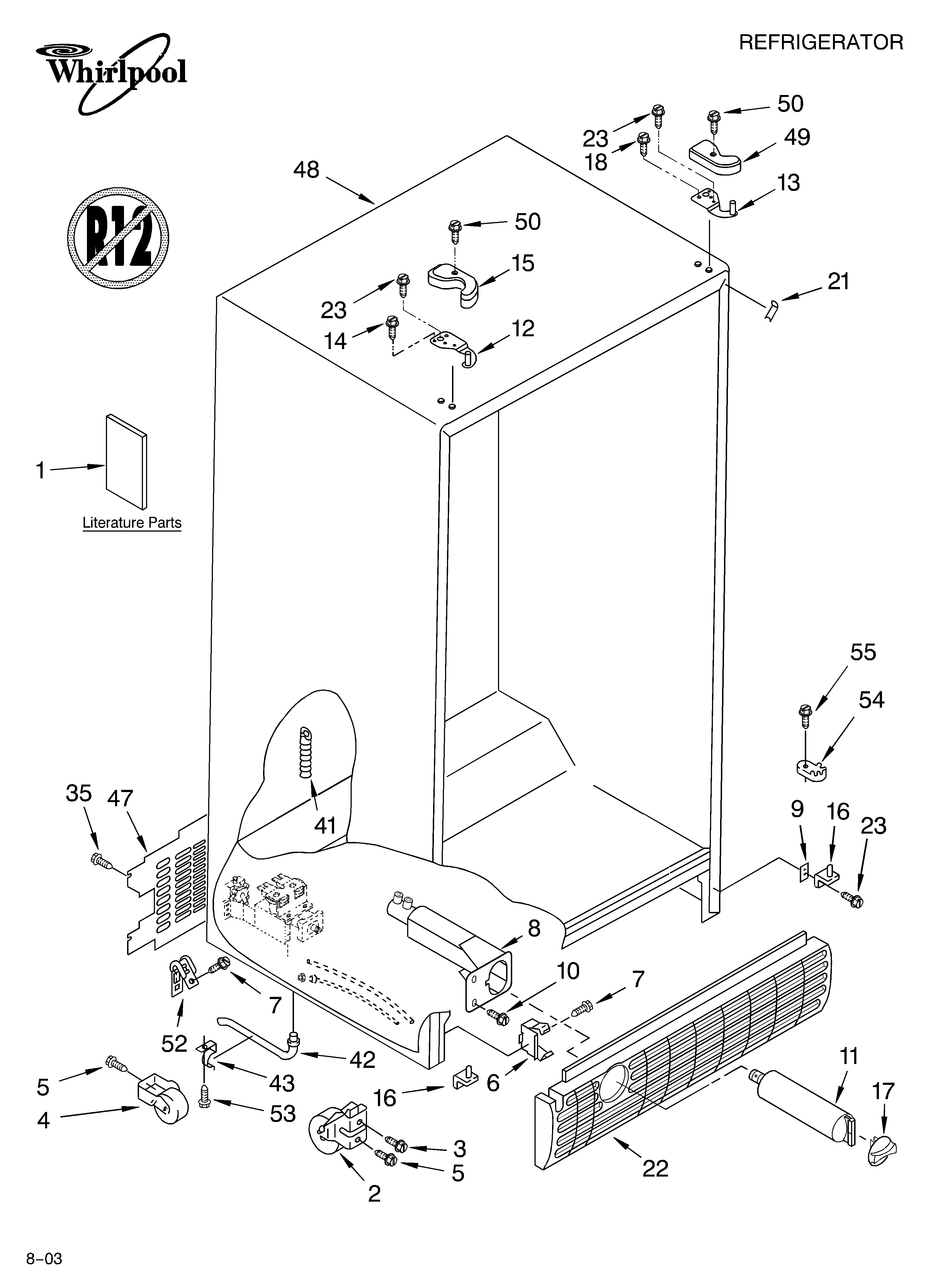 Whirlpool ED5SHEXMQ00 cabinet parts diagram
