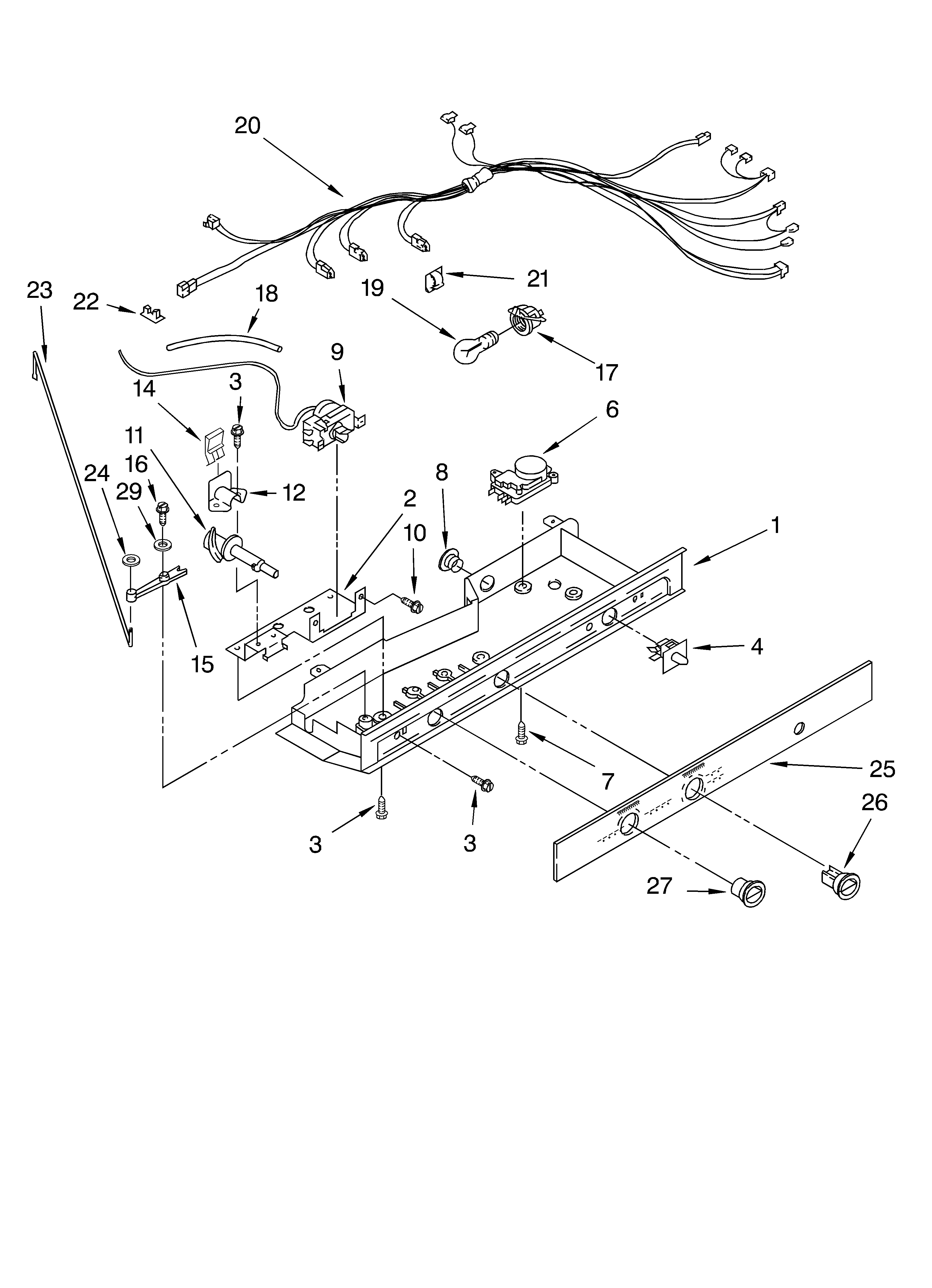 Whirlpool ED5YHGXLQ00 control parts diagram
