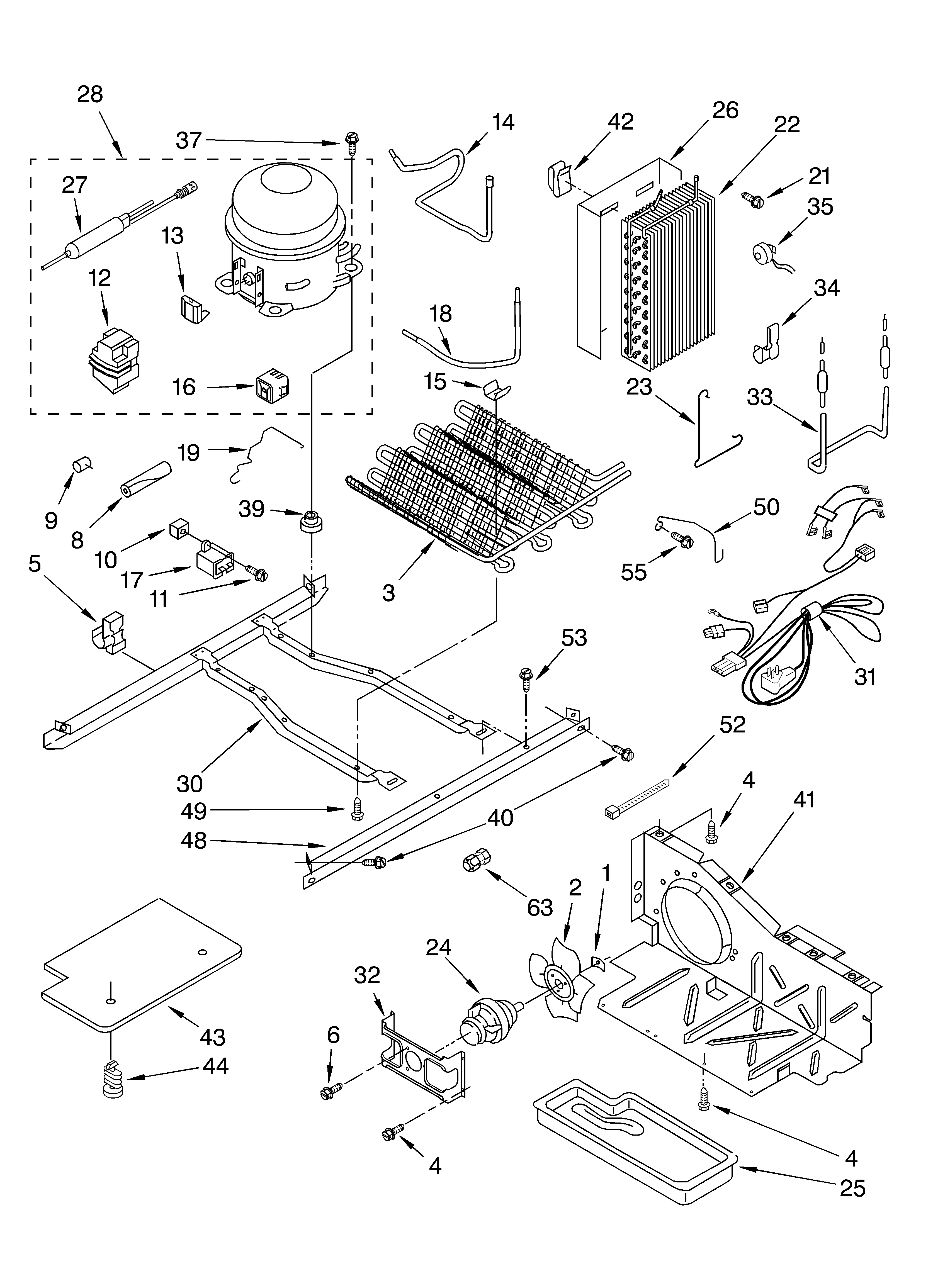 Whirlpool ED7FHGXKQ01 unit parts diagram