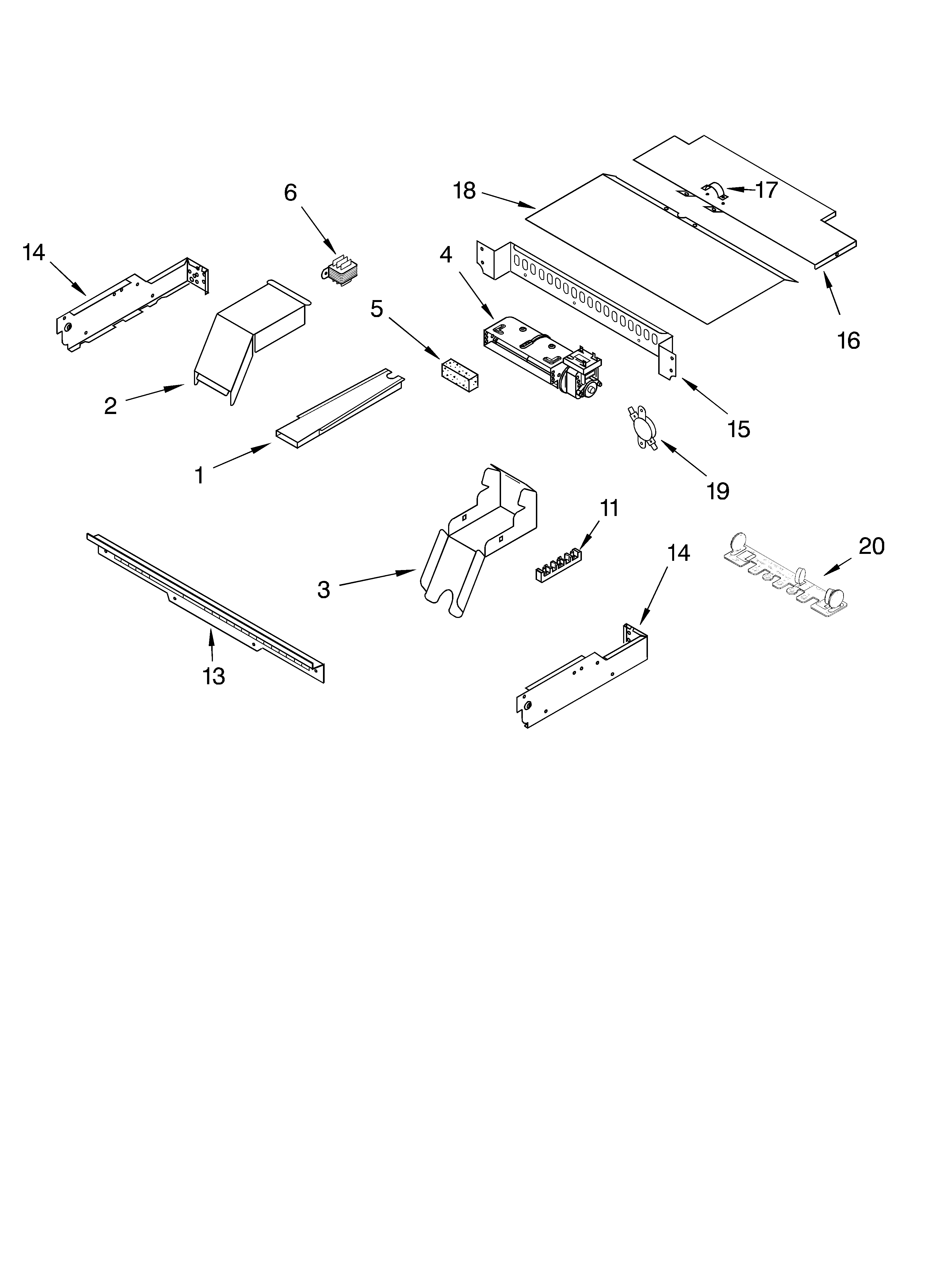 Whirlpool GBD307PDB09 top venting parts, optional parts diagram
