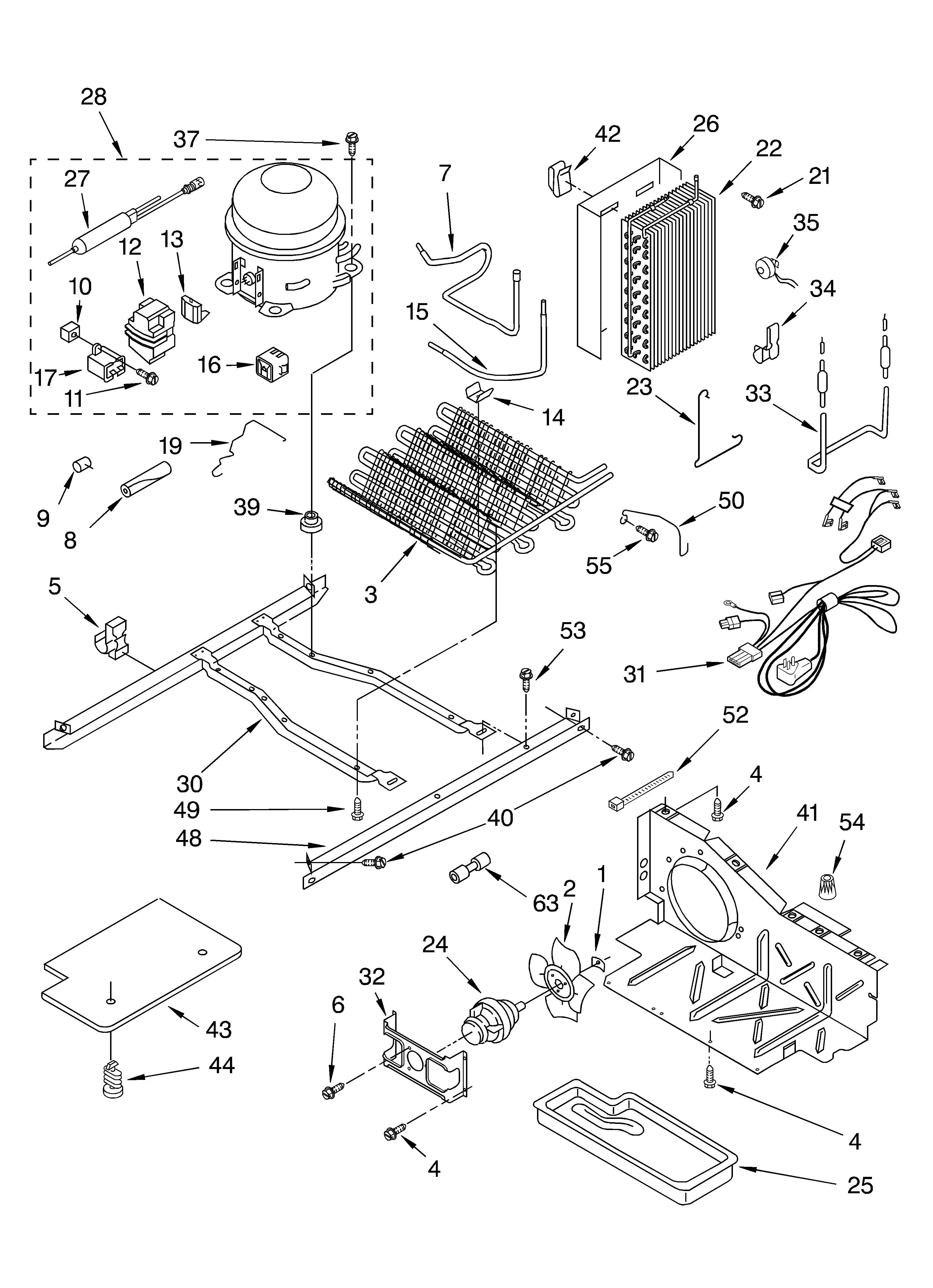 Whirlpool GD5SHGXLQ01 unit parts diagram
