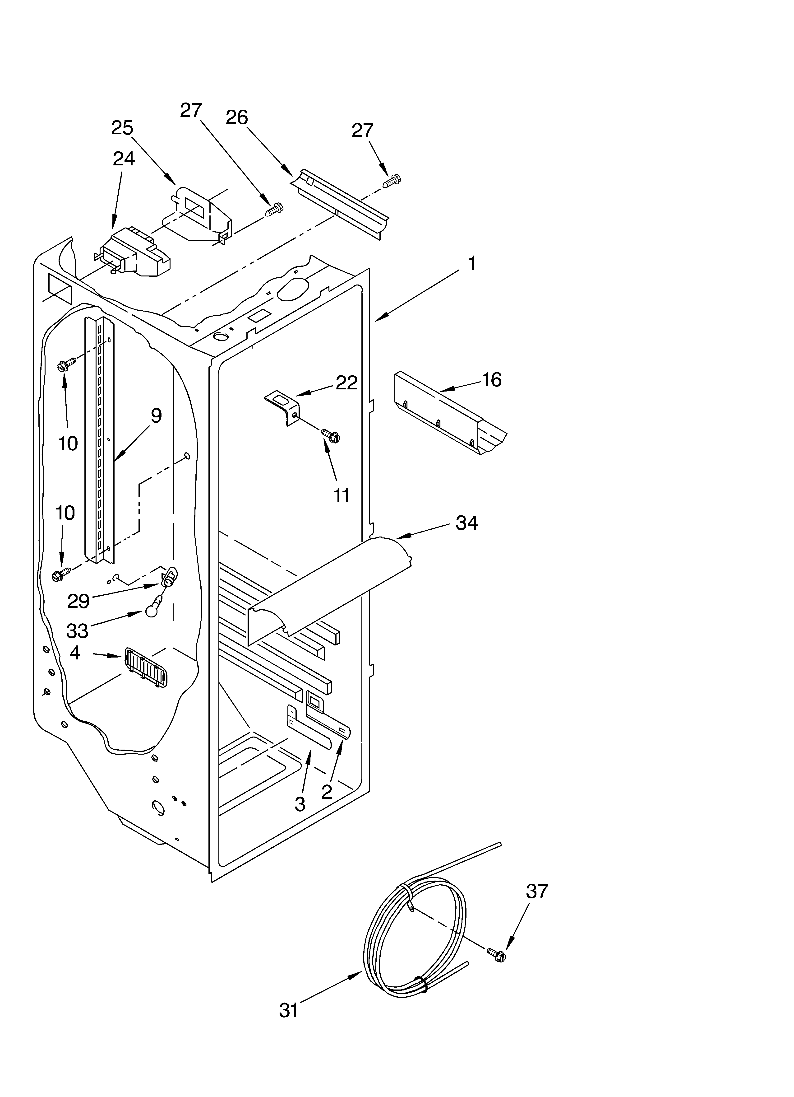 Whirlpool GS5SHGXLQ01 refrigerator liner parts diagram