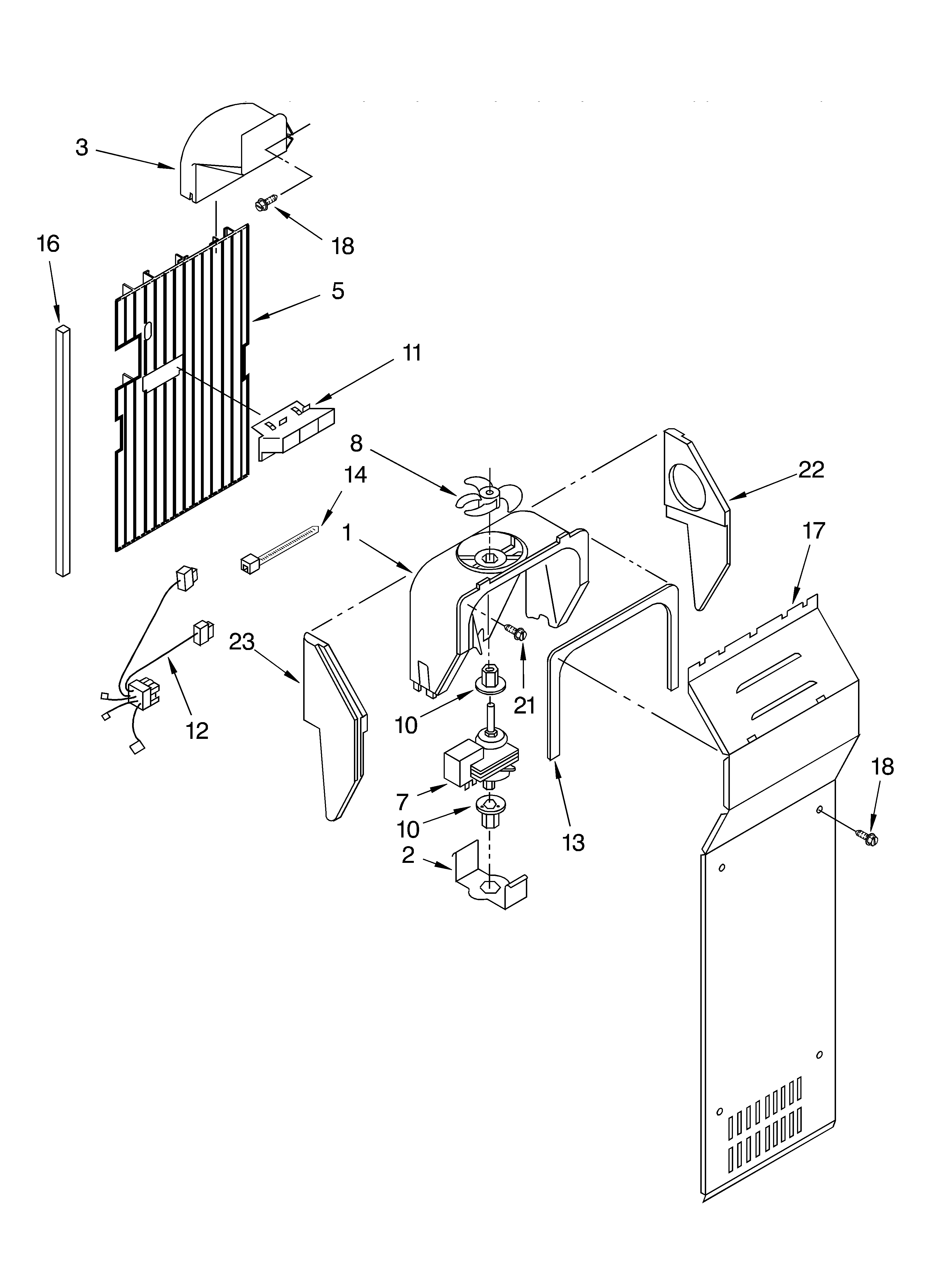 Whirlpool GS5SHGXLQ01 air flow parts diagram