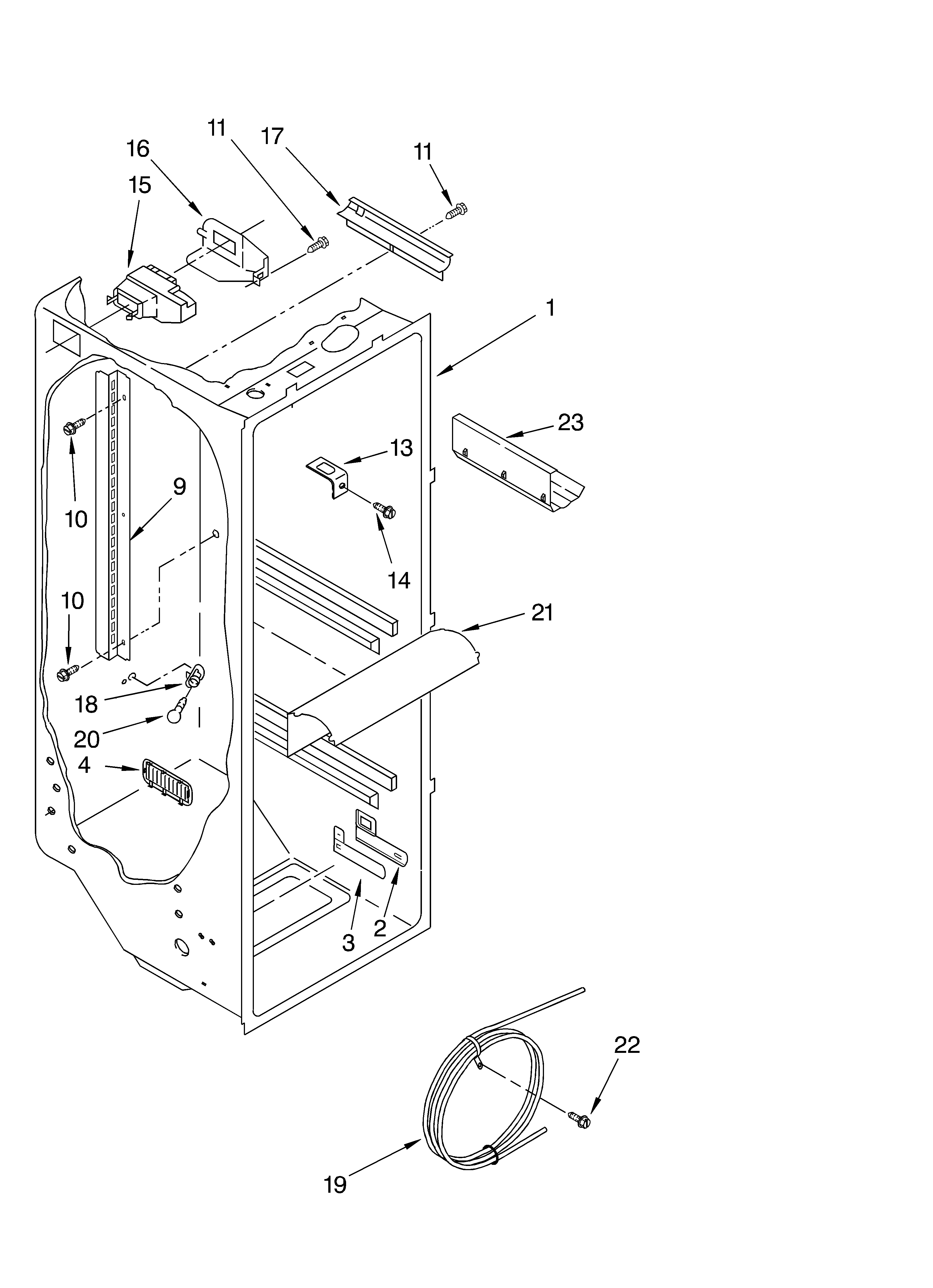 Whirlpool GS6SHAXLS03 refrigerator liner parts diagram
