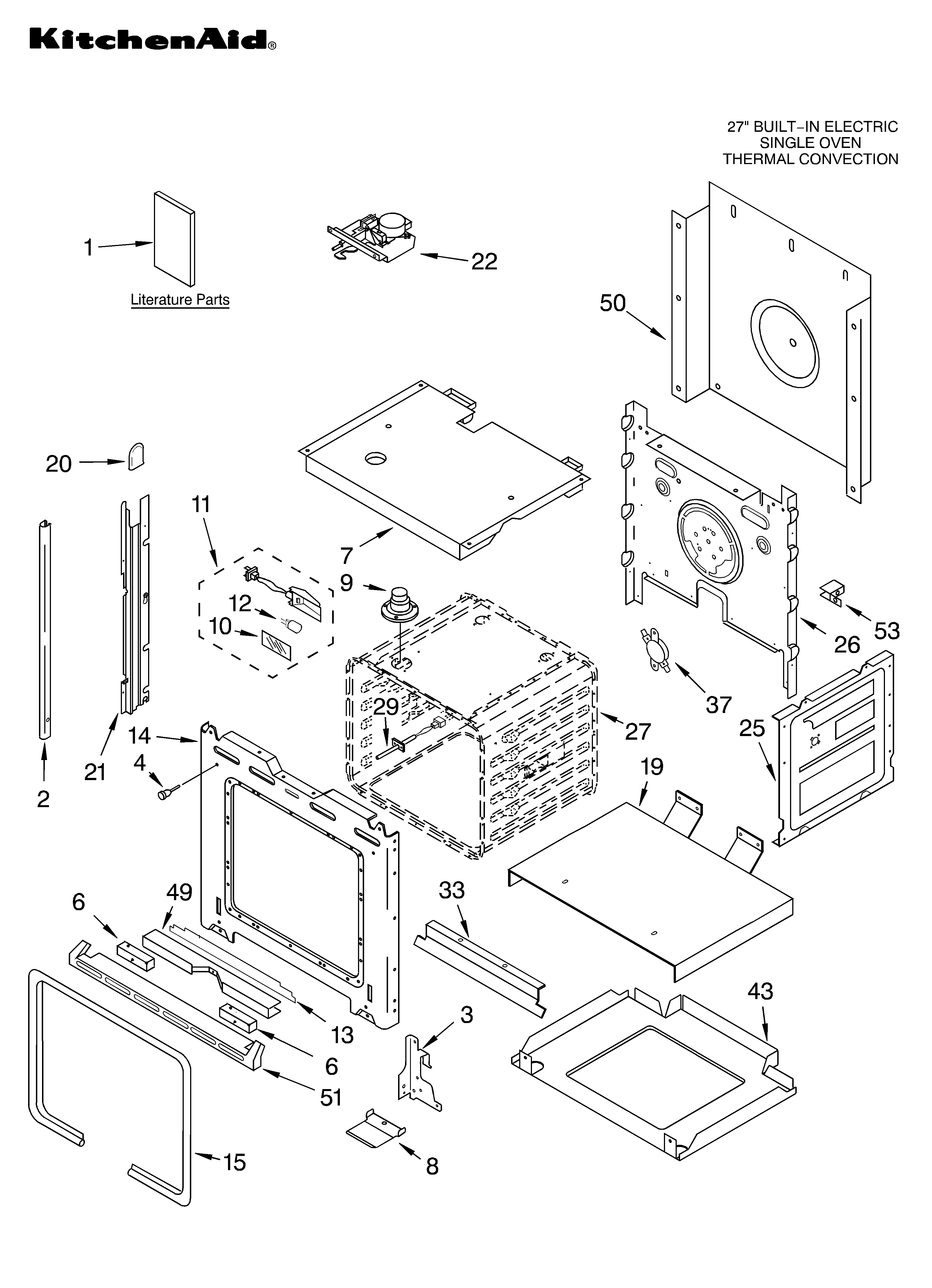 KitchenAid KEBC177KWH03 oven parts diagram