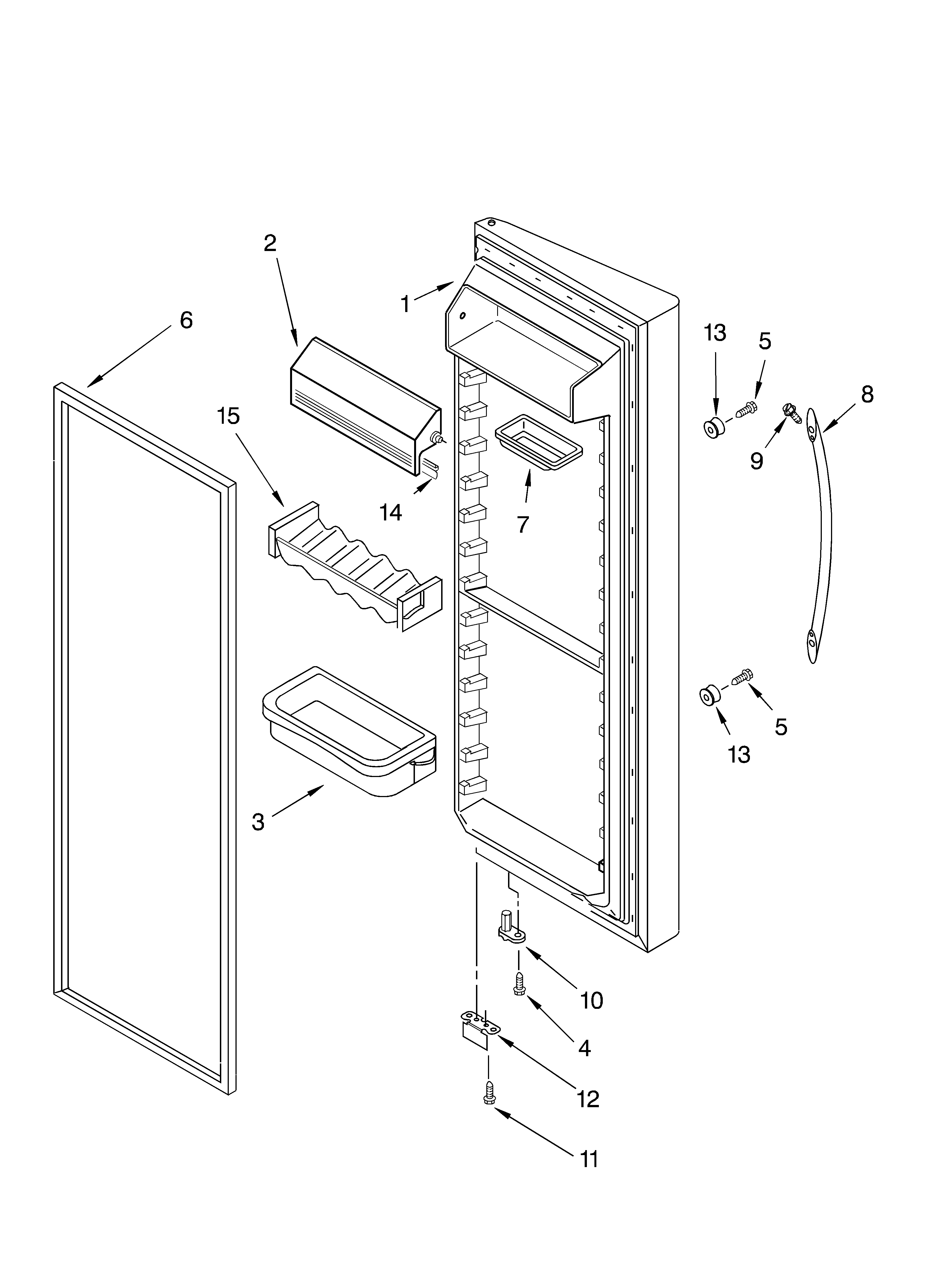 KitchenAid KSRA25ILWH01 refrigerator door parts diagram