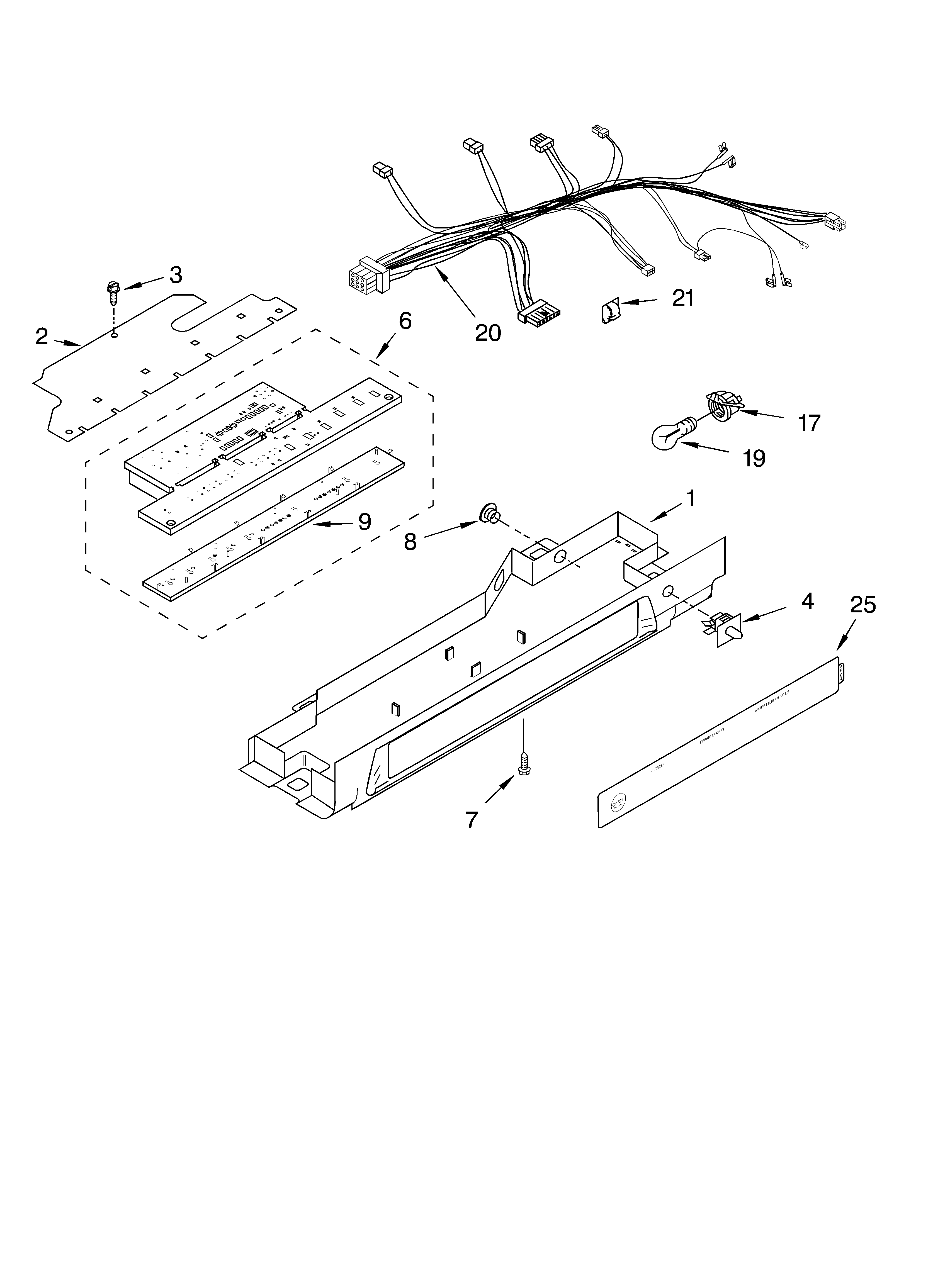 KitchenAid KSRA25ILWH01 control parts diagram