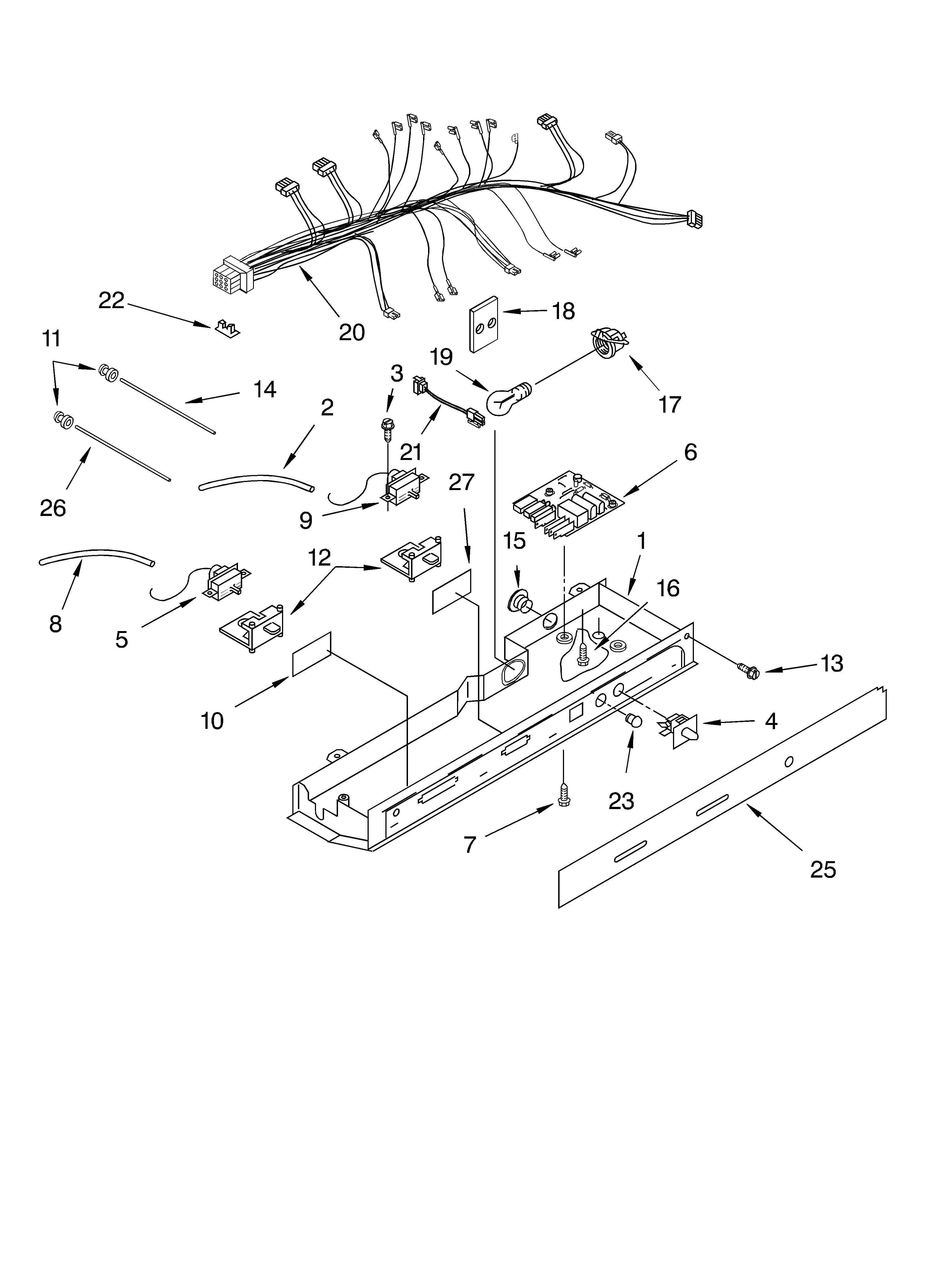 KitchenAid KSRB25FKSS03 control parts diagram