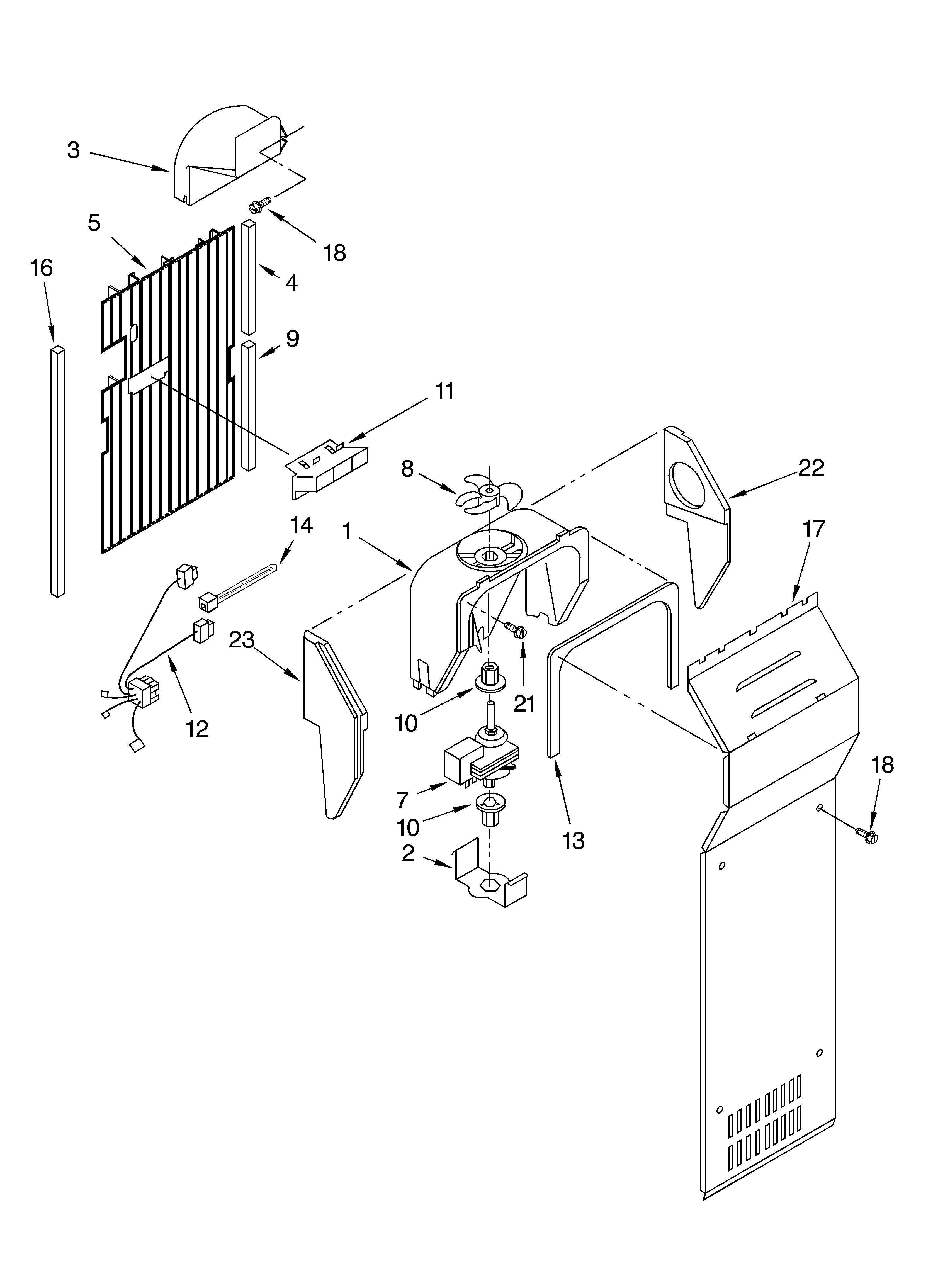 KitchenAid KSRS25CKBT03 air flow parts diagram