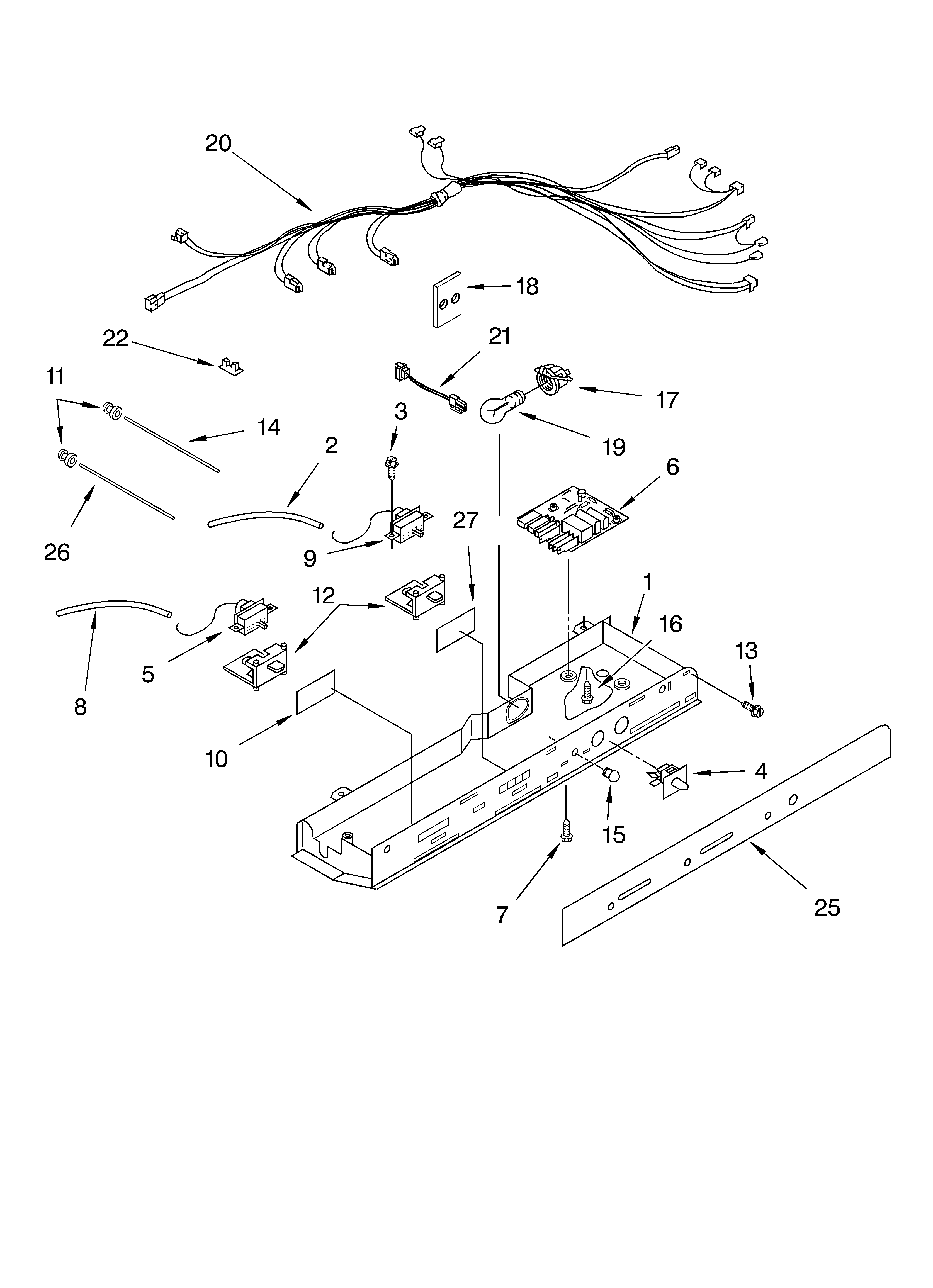 KitchenAid KSRS25CKBT03 control parts diagram
