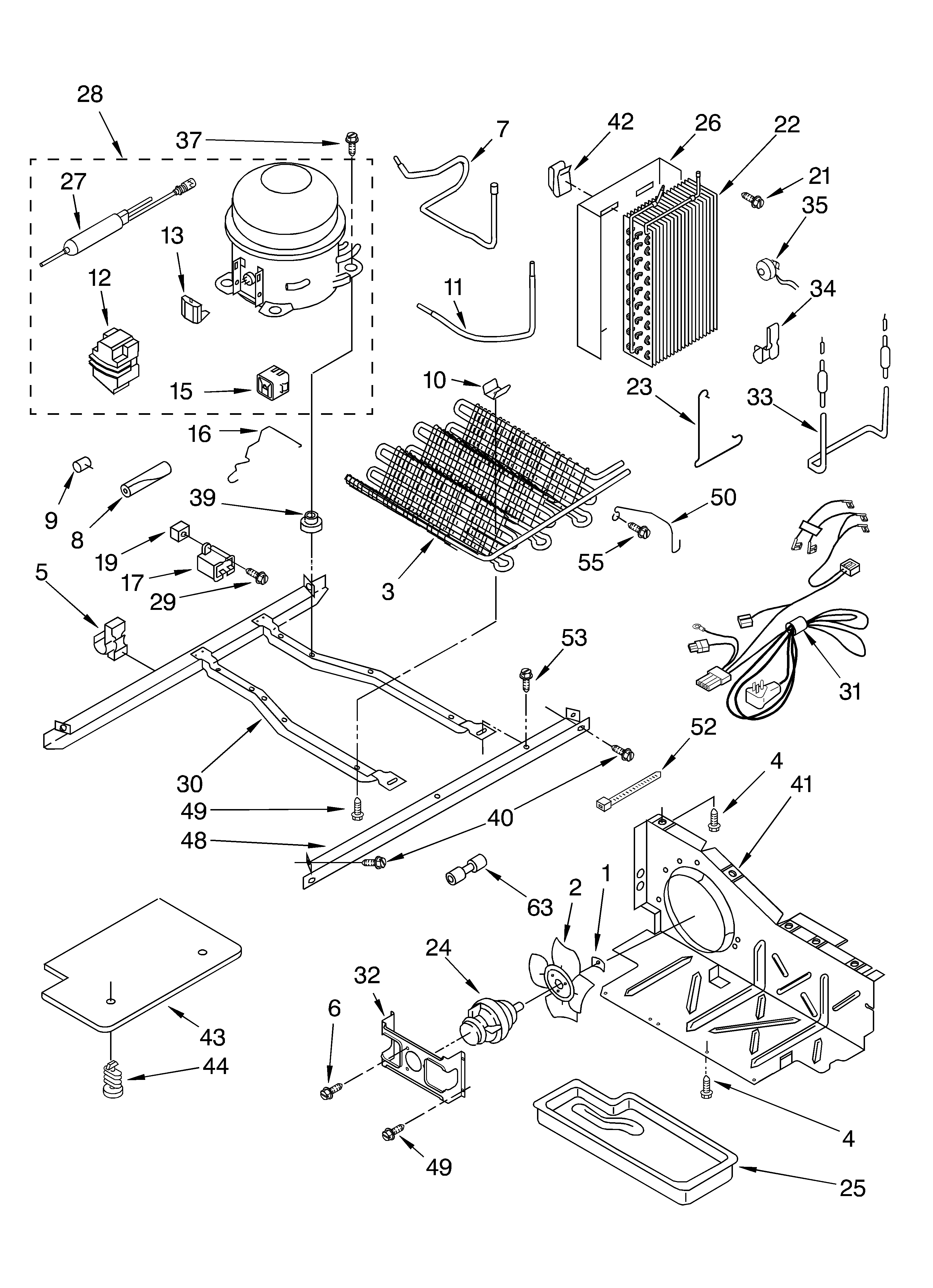 KitchenAid KSRS25CKBT03 unit parts diagram