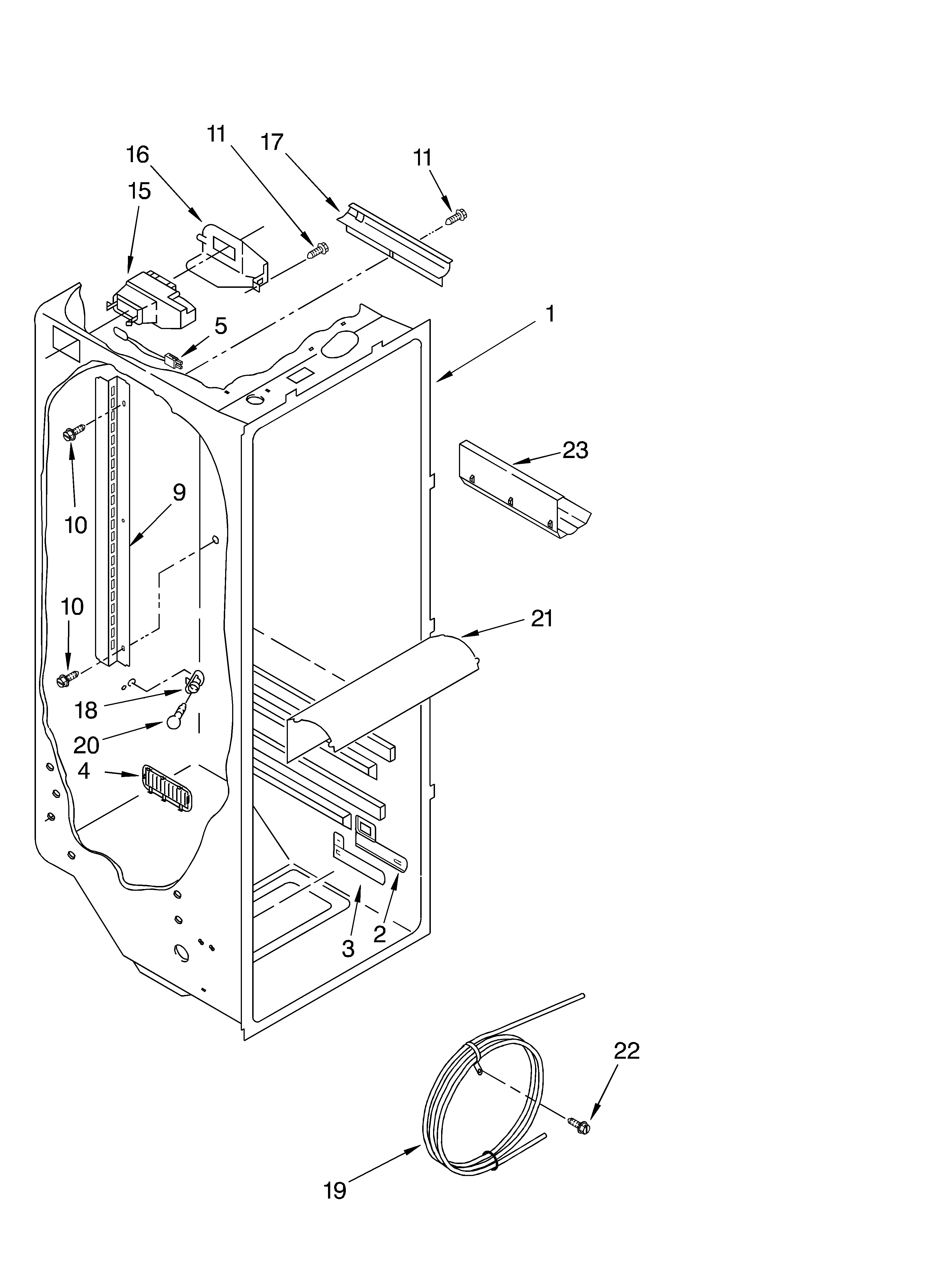 KitchenAid KSRS27ILSS02 refrigerator liner parts diagram