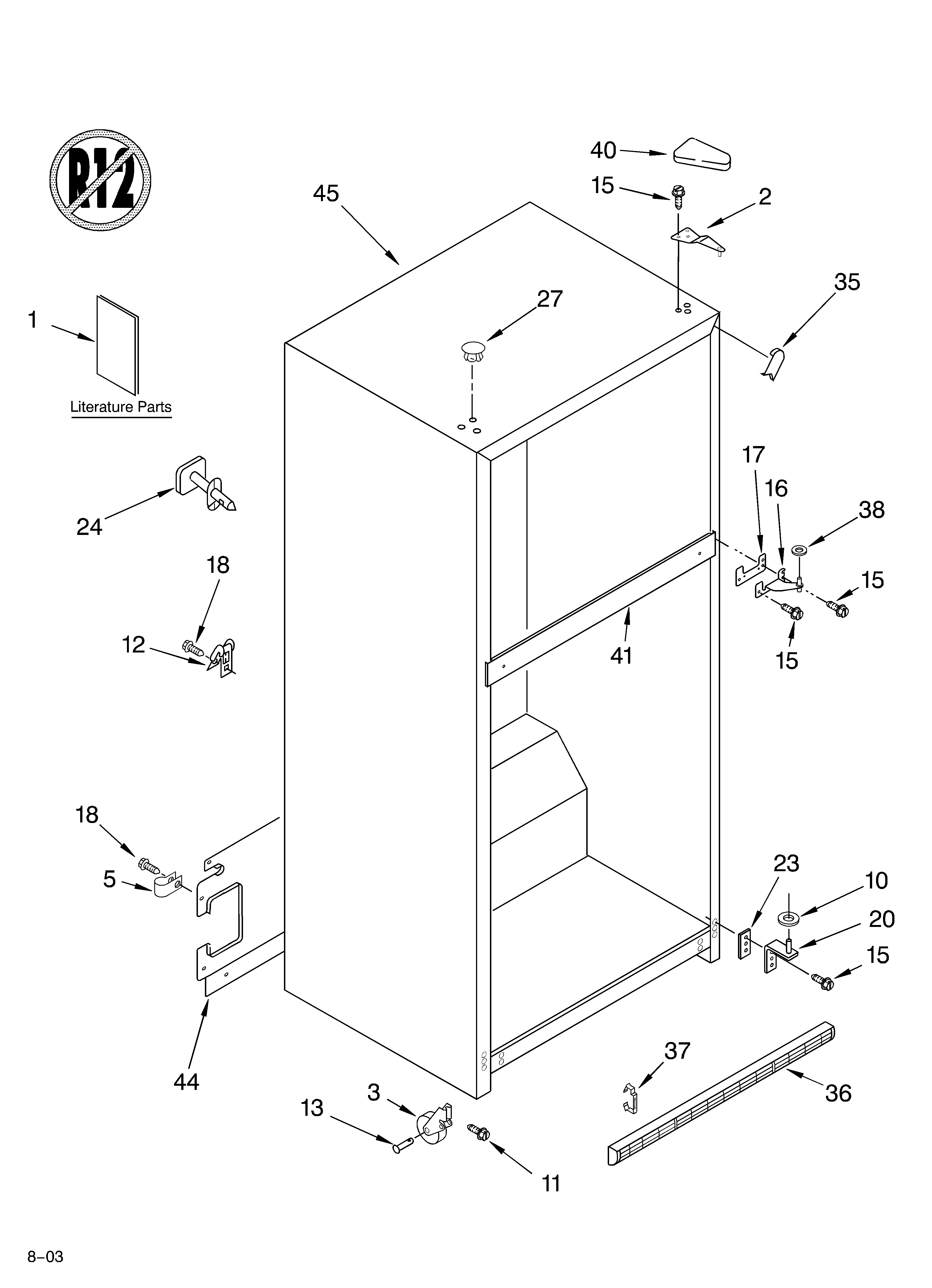 KitchenAid KTRP22EKSS02 cabinet parts diagram