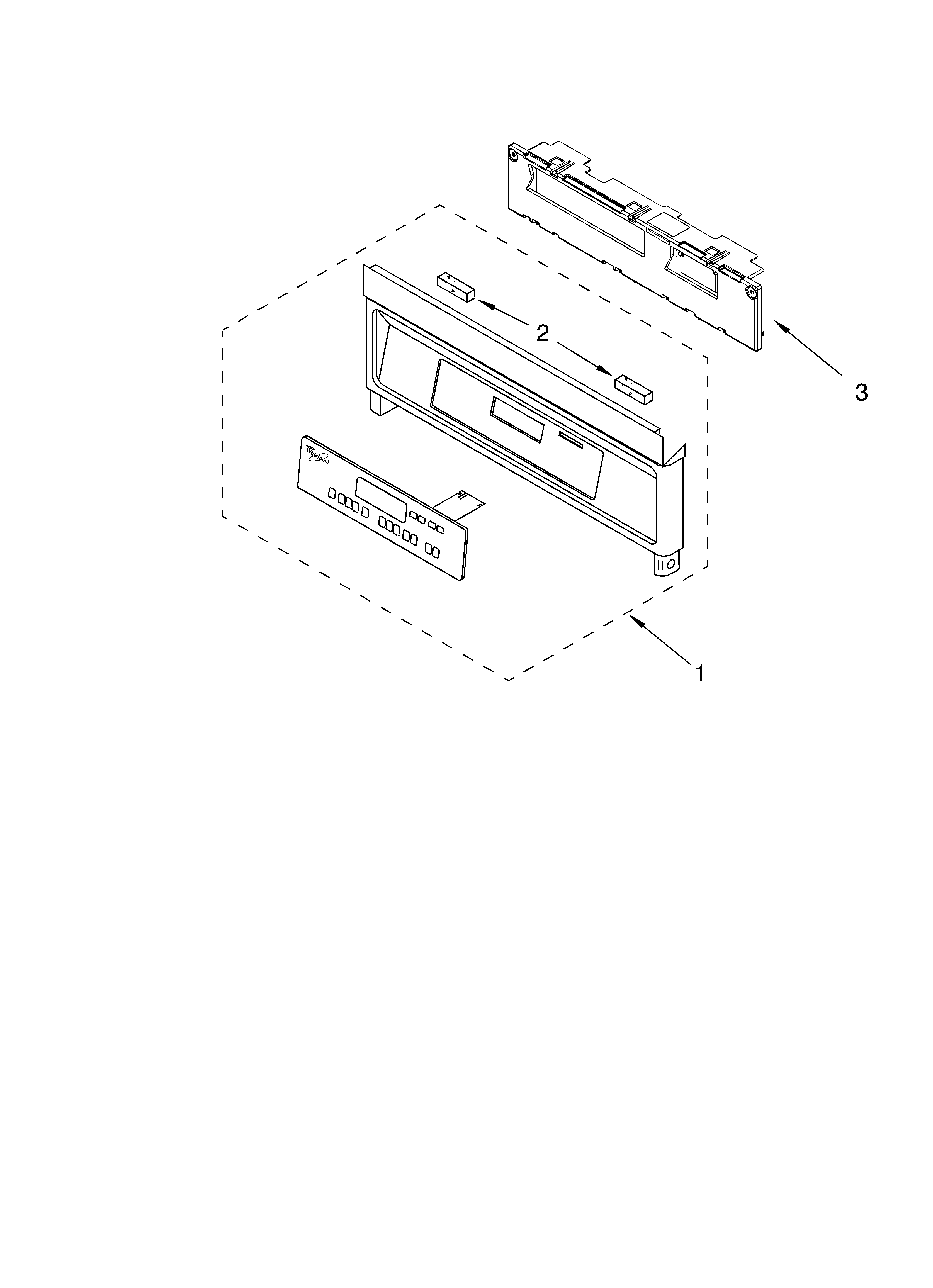 Whirlpool RS610PXGW10 control panel parts diagram