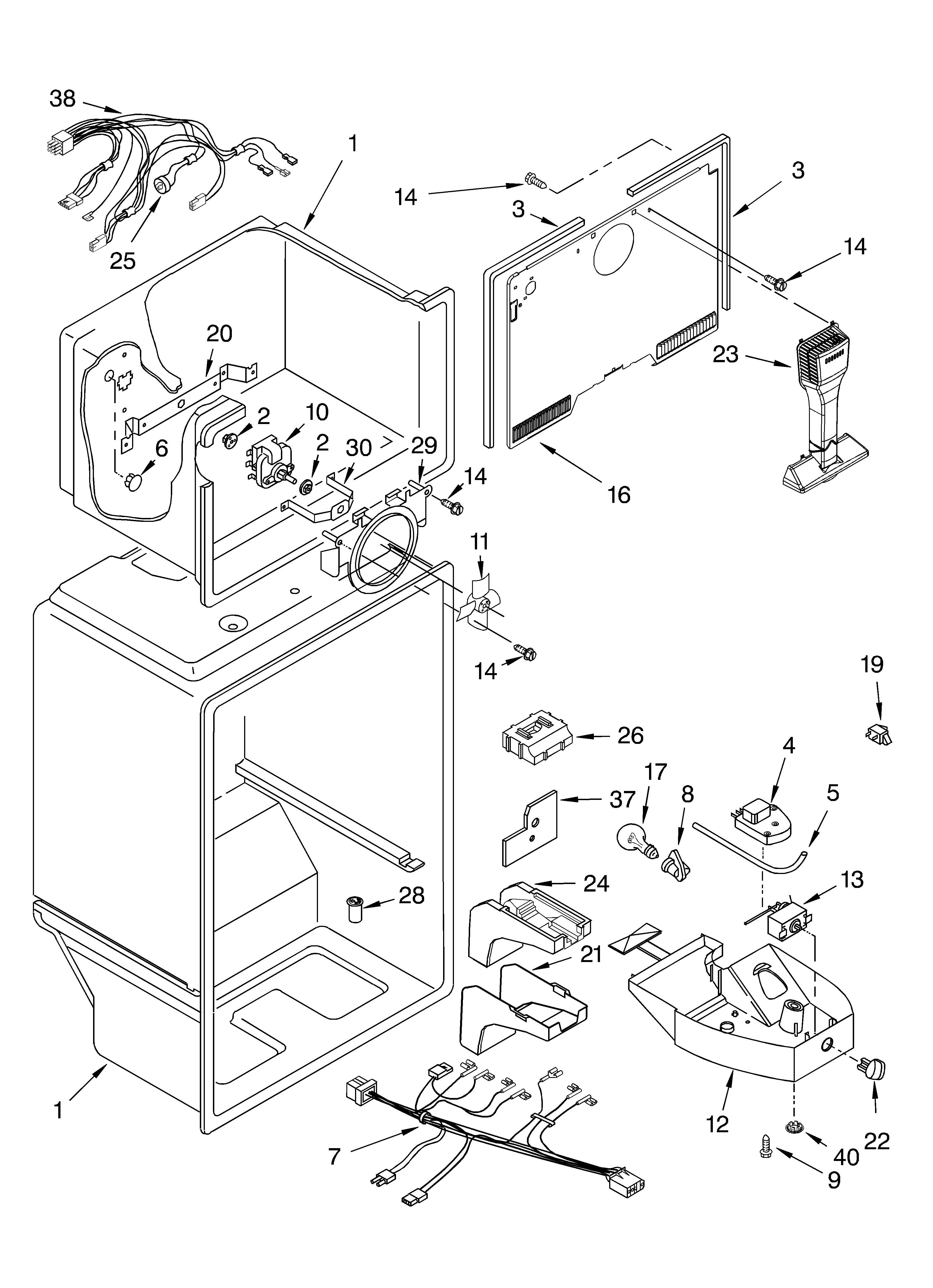 Roper RT21LMXKT03 liner parts diagram