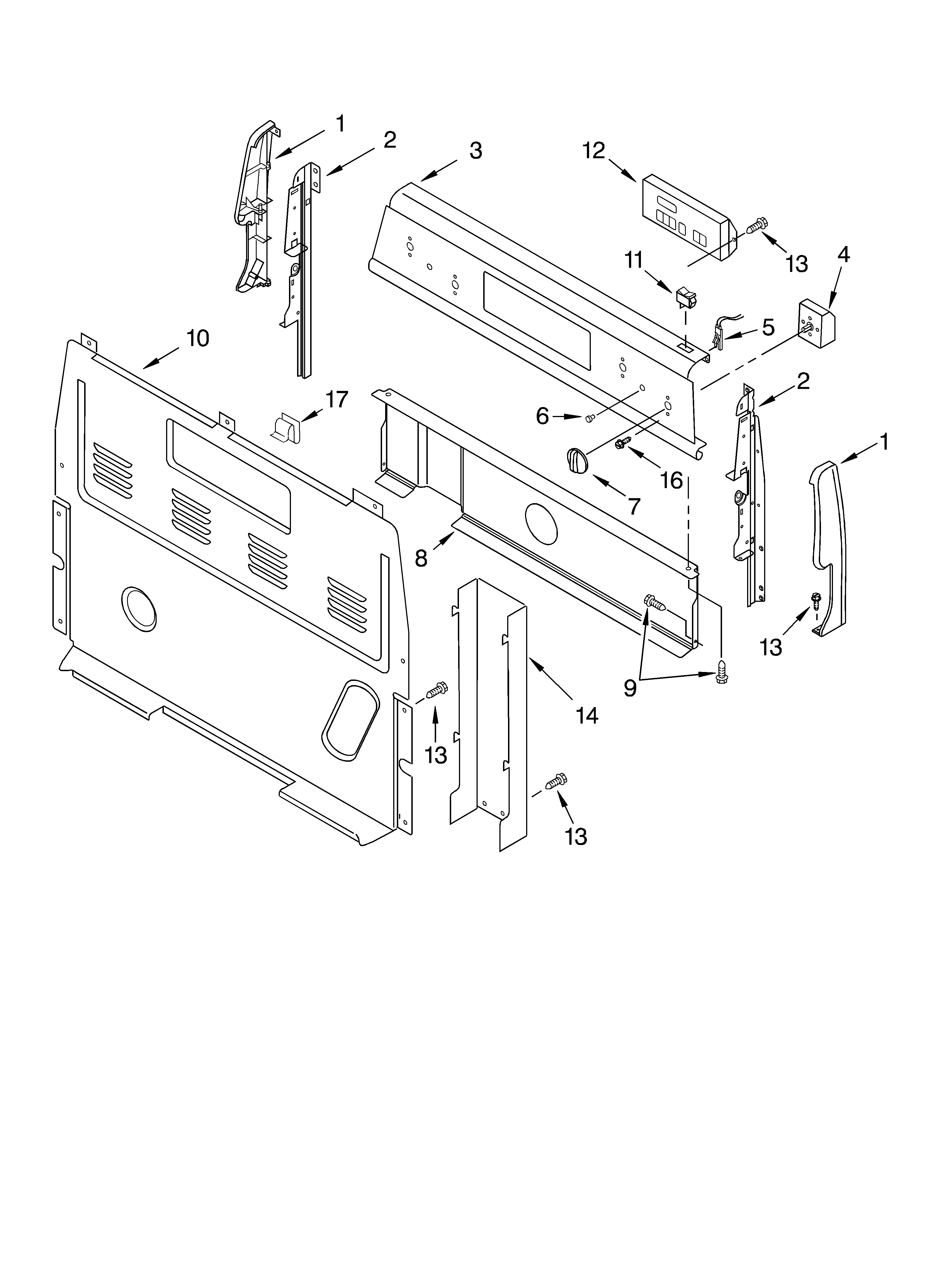 Kirkland SES380MS0 control panel parts diagram