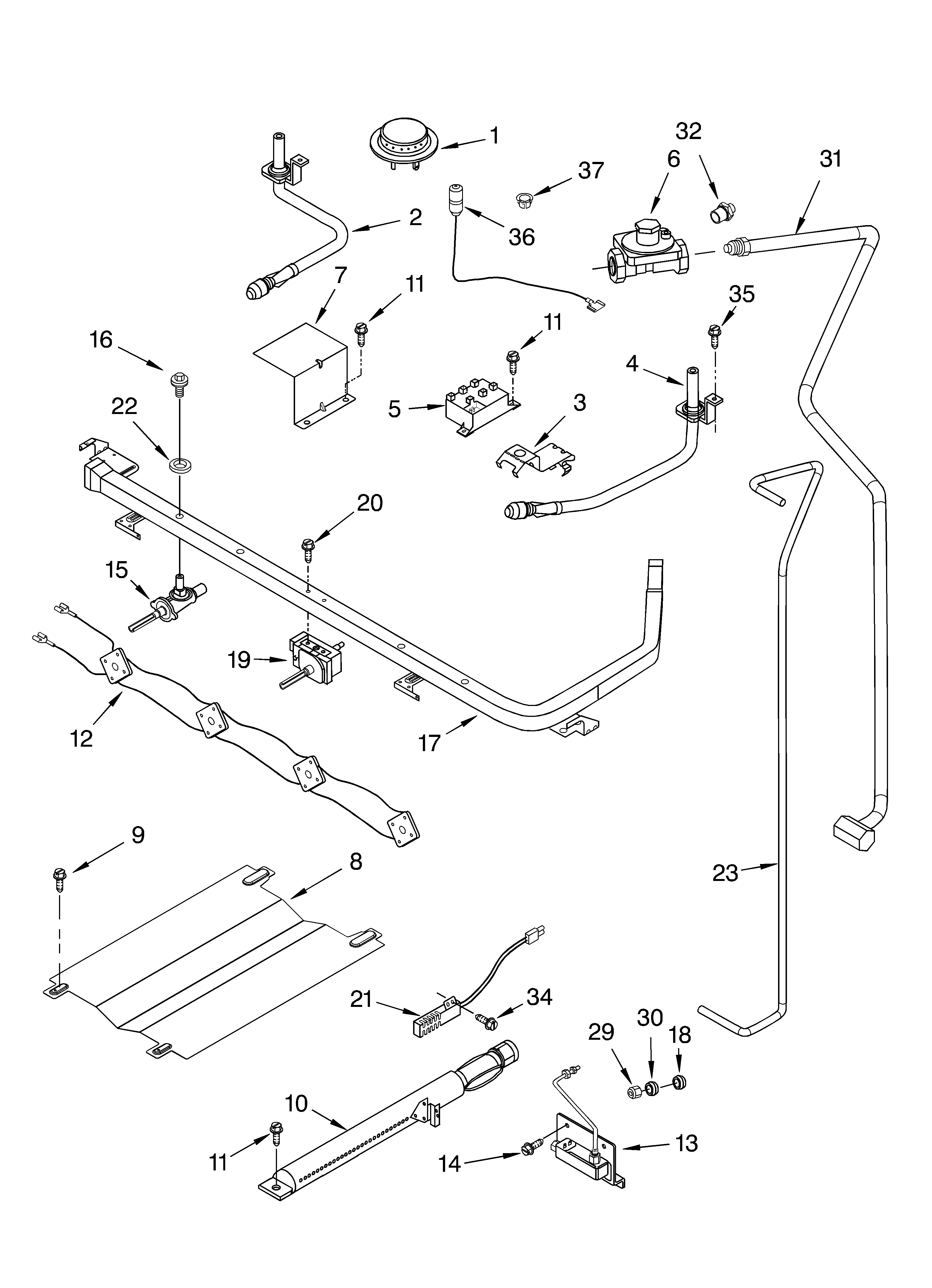 Whirlpool SF303PEKW1 manifold parts diagram
