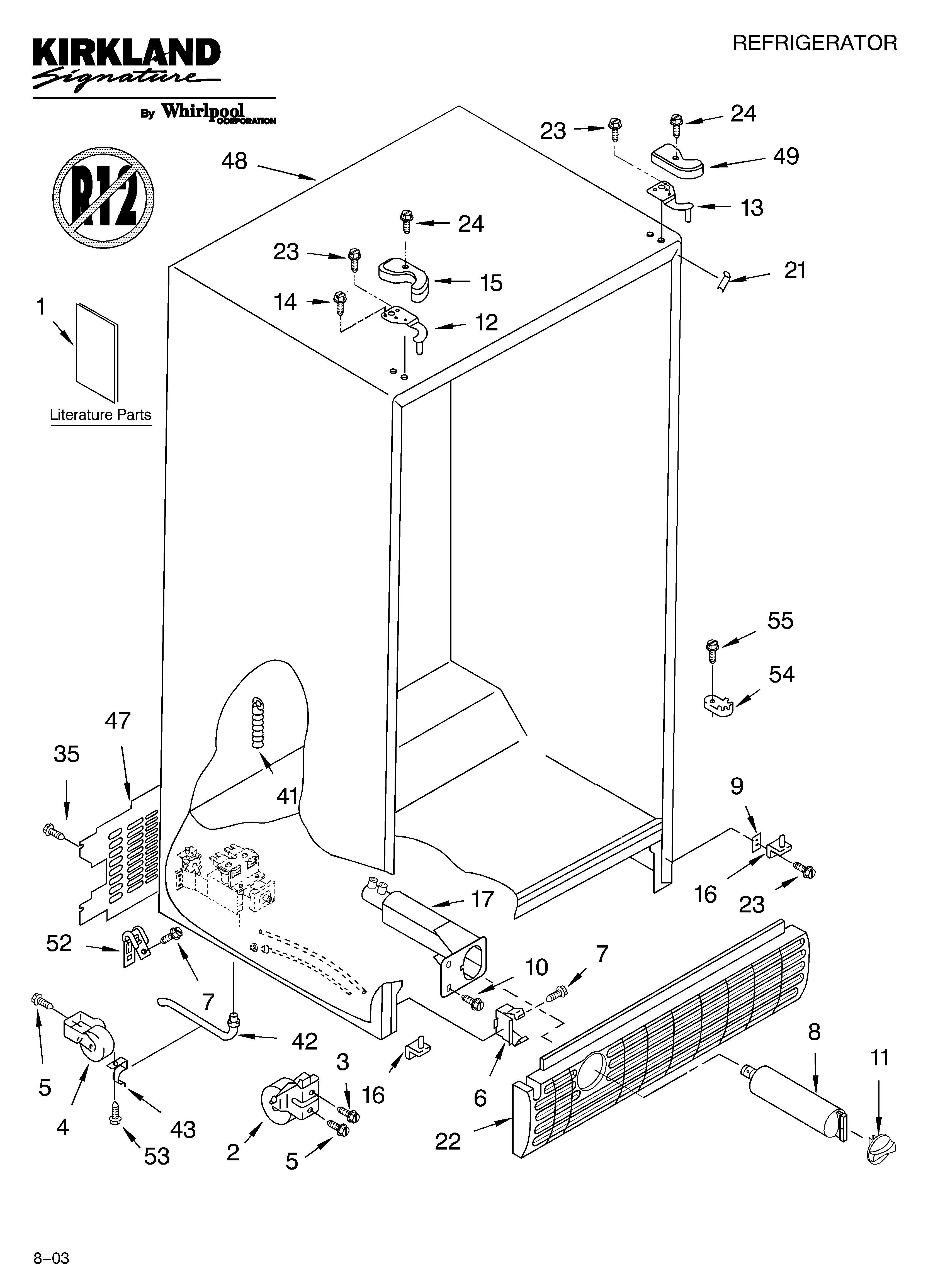 Kirkland SS25HFXLS00 cabinet parts diagram