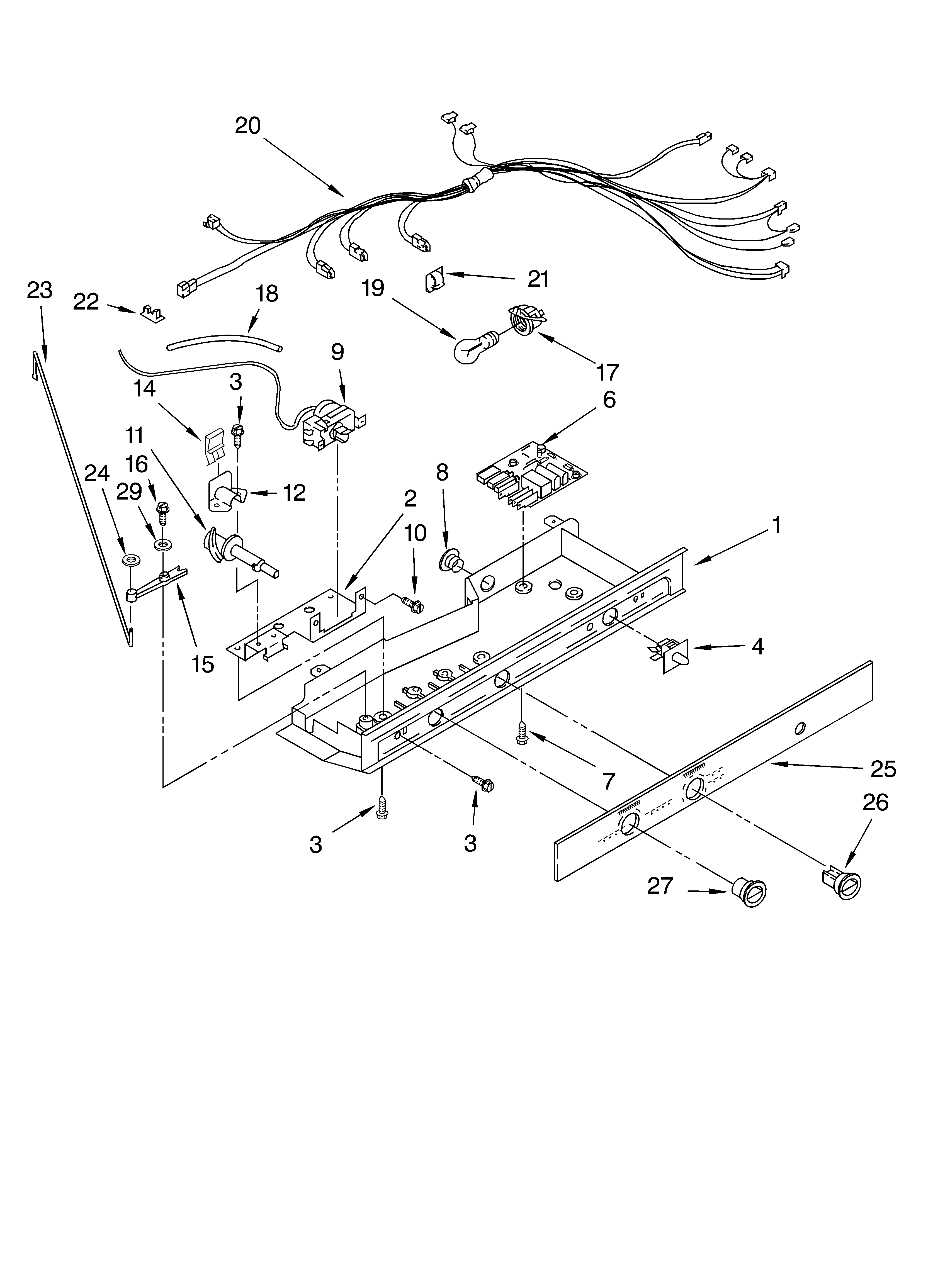Kirkland SS25HFXLS00 control parts diagram
