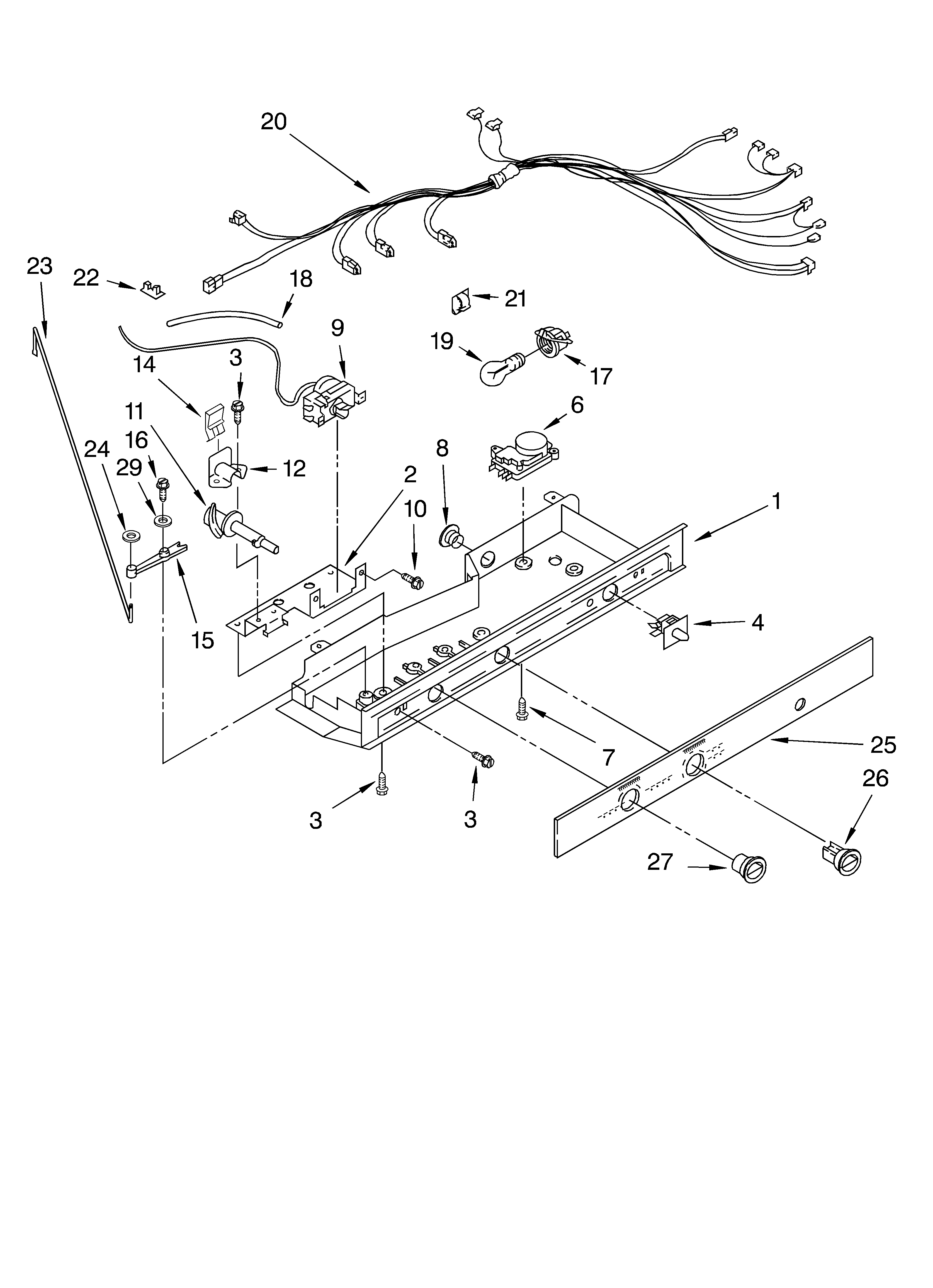 Estate TS25AFXKT01 control parts diagram
