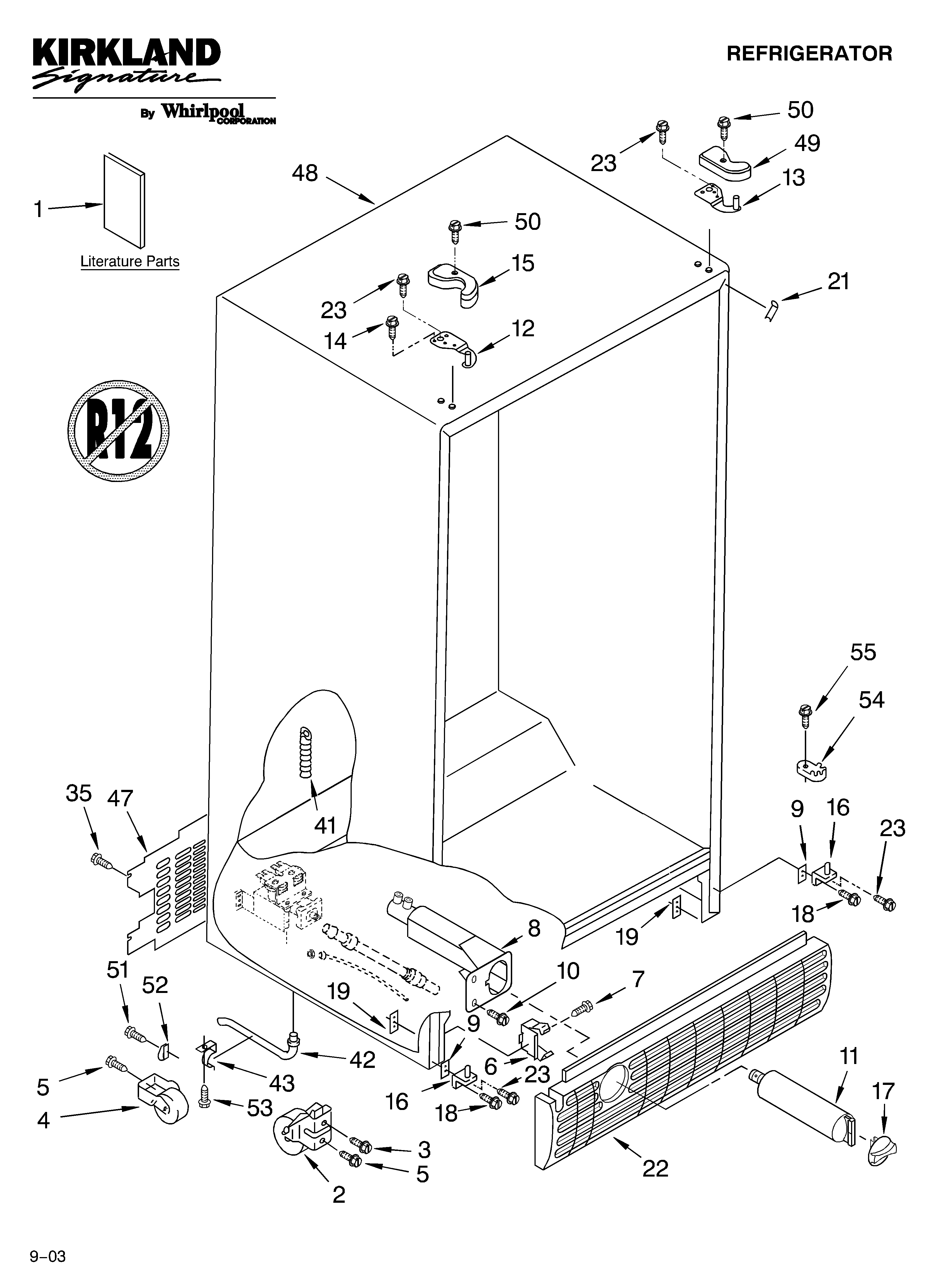 Kirkland 7SS25AFXLQ00 cabinet parts diagram