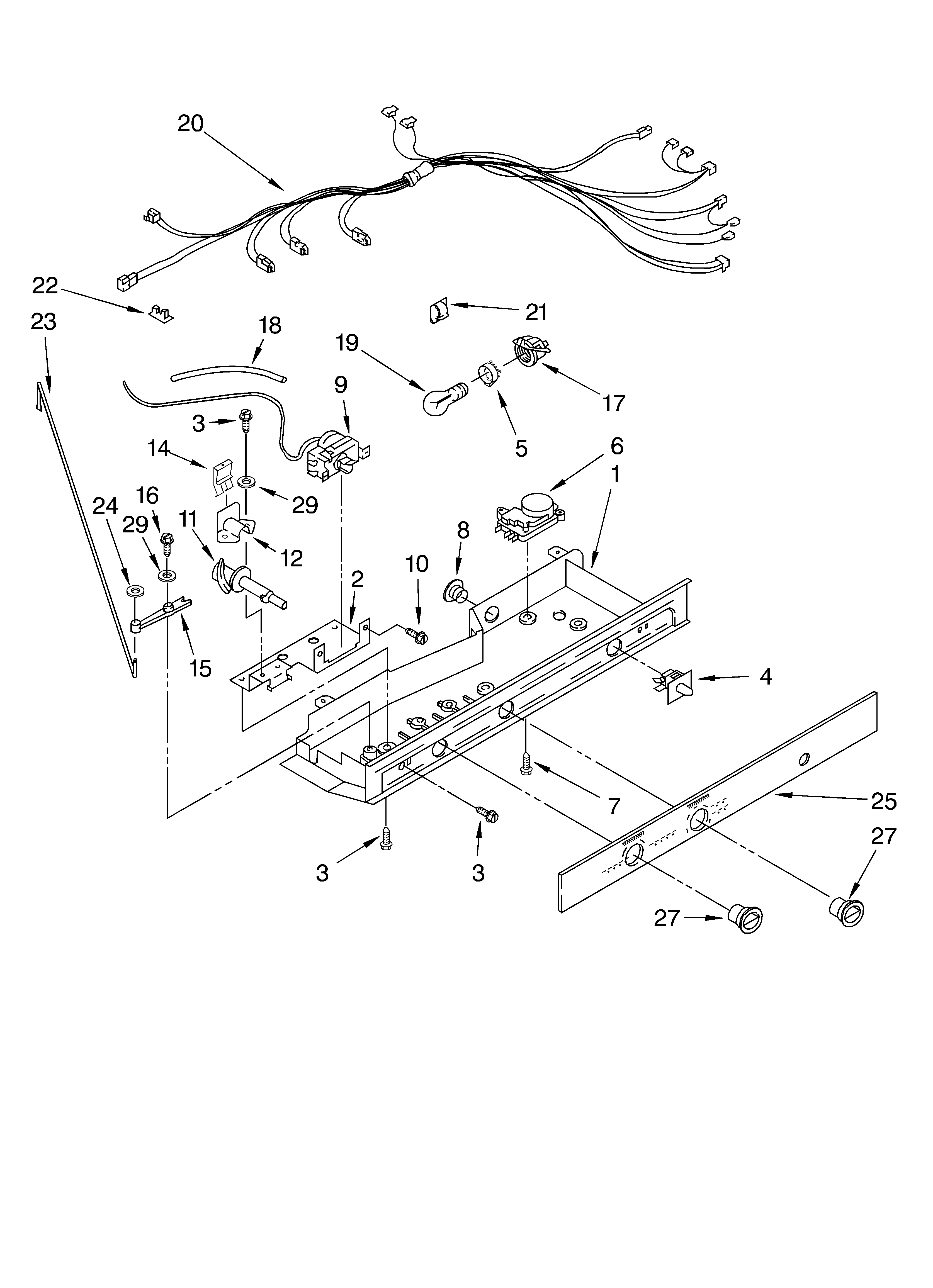 Kirkland 7SS25AFXLQ00 control parts diagram
