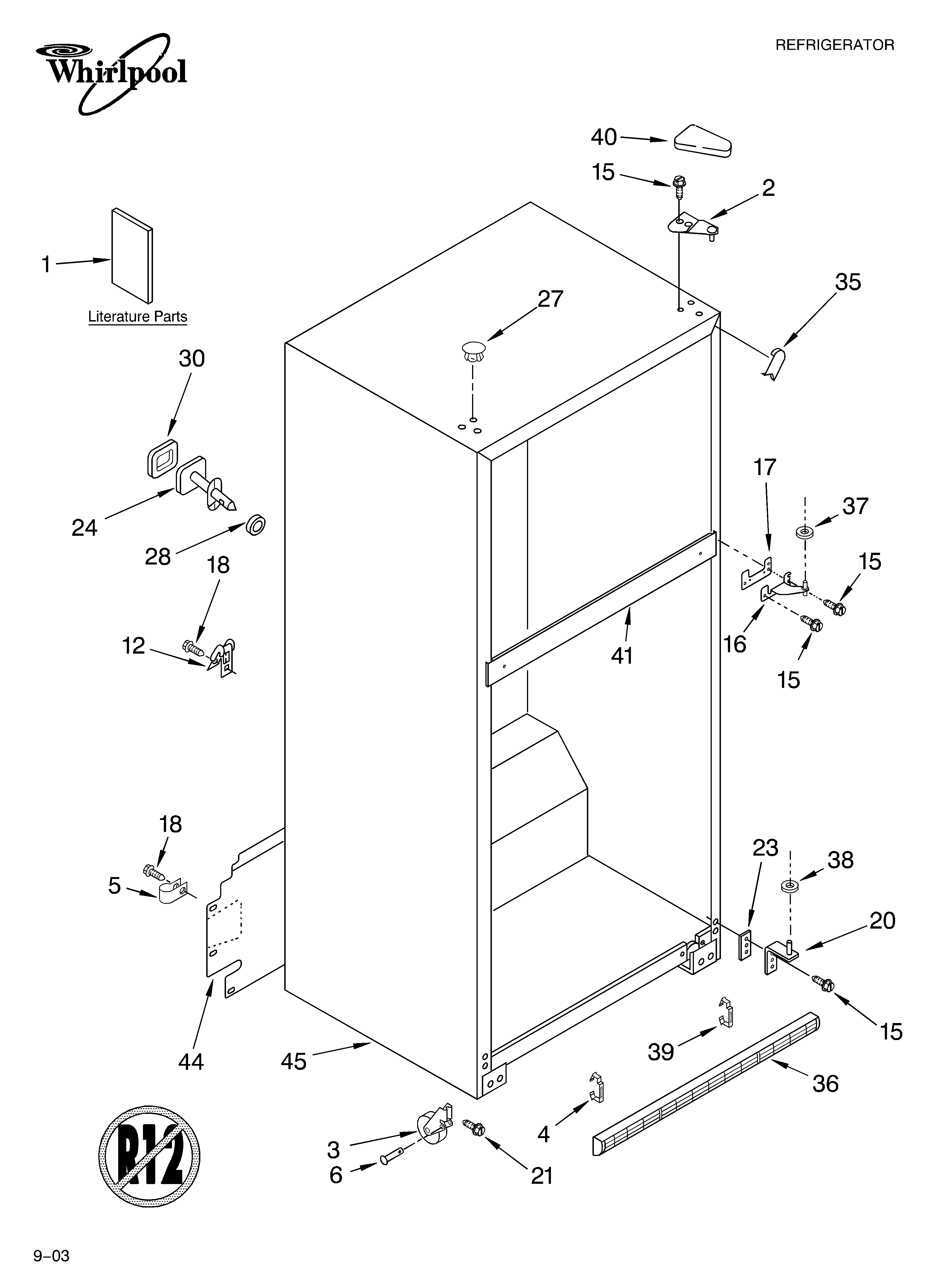 Whirlpool ET8FTKXKQ04 cabinet parts diagram