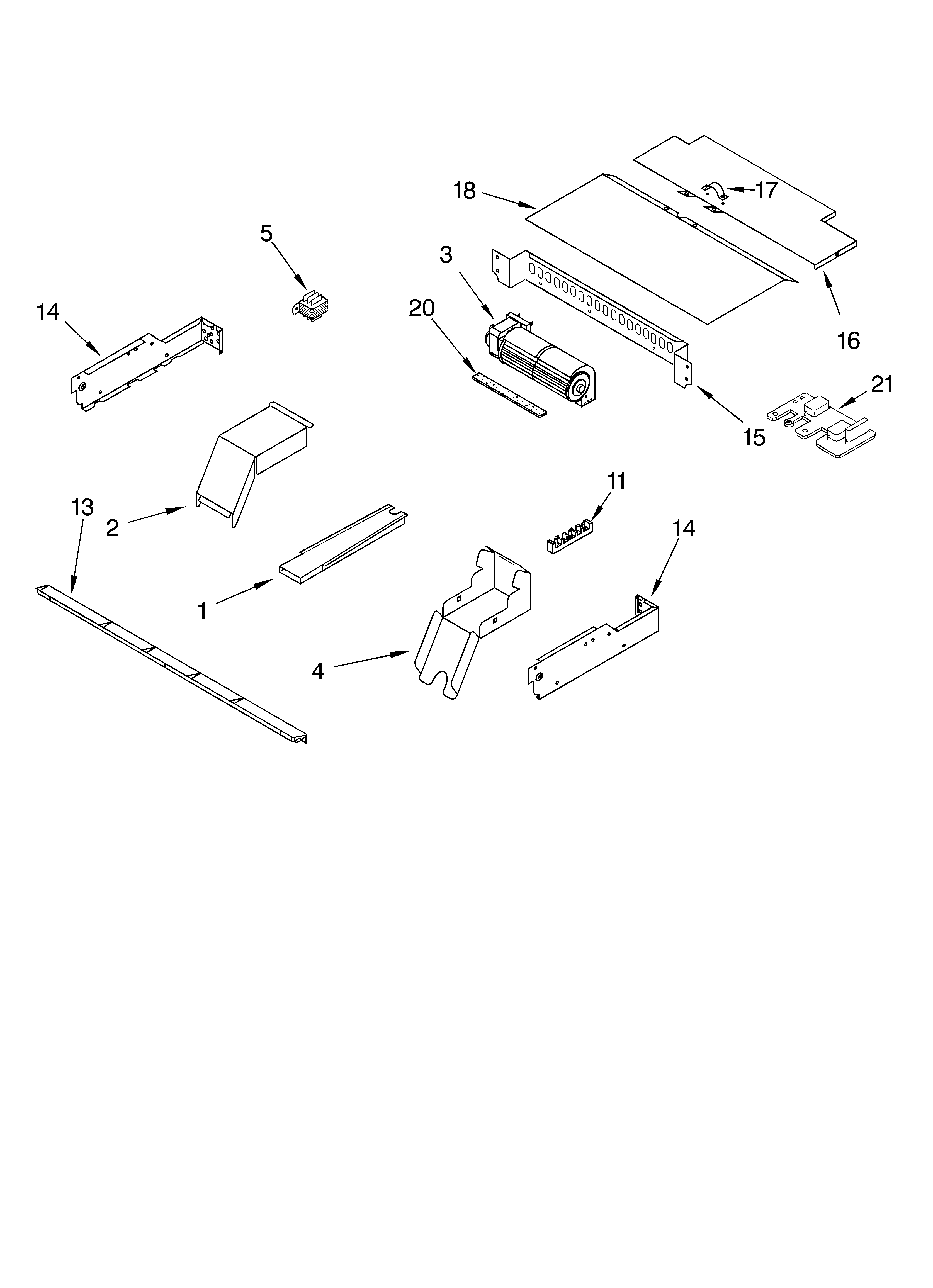 Whirlpool GBD277PDT09 top venting parts, optional parts diagram