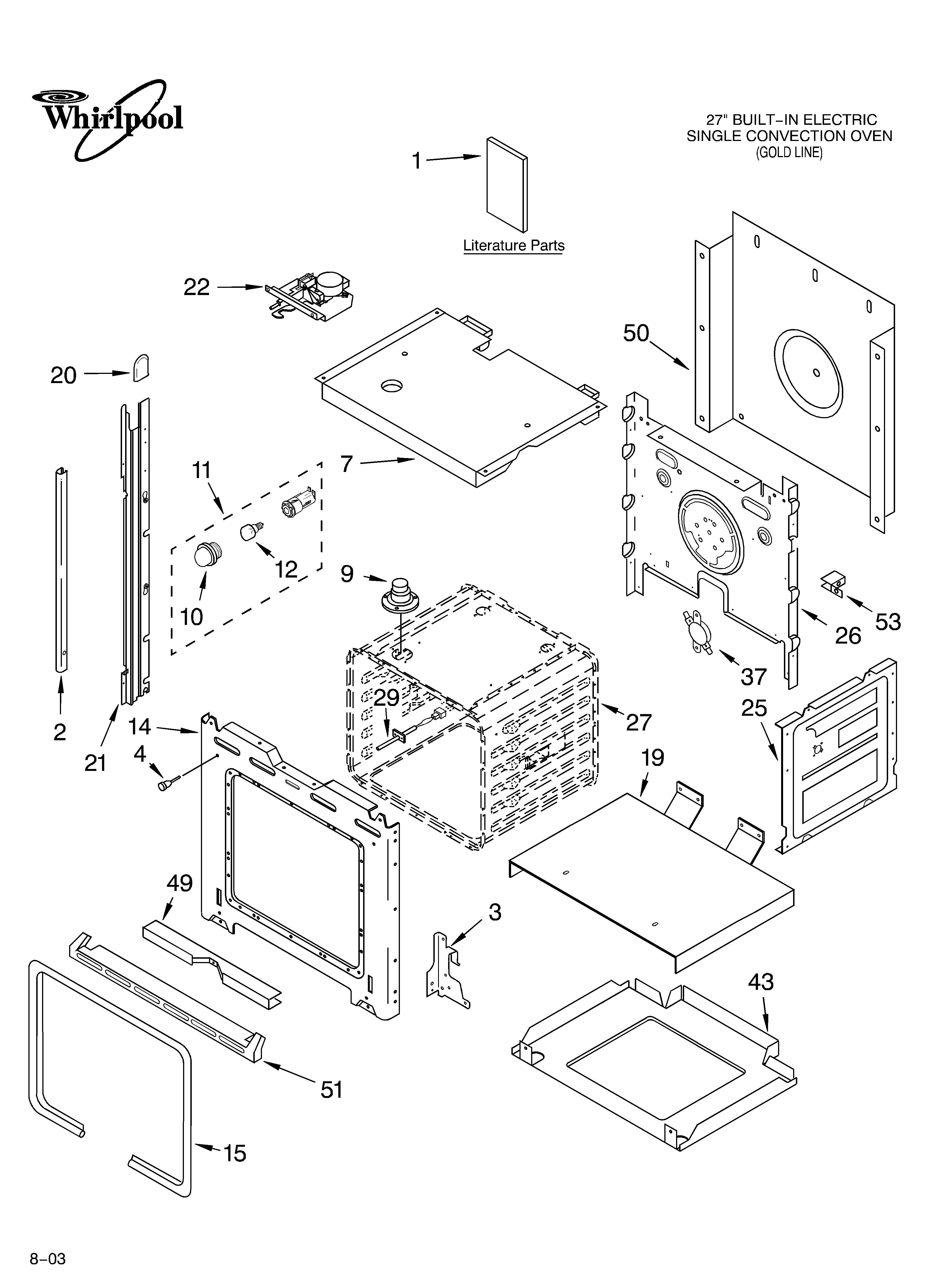 Whirlpool GBS277PDS11 oven parts diagram