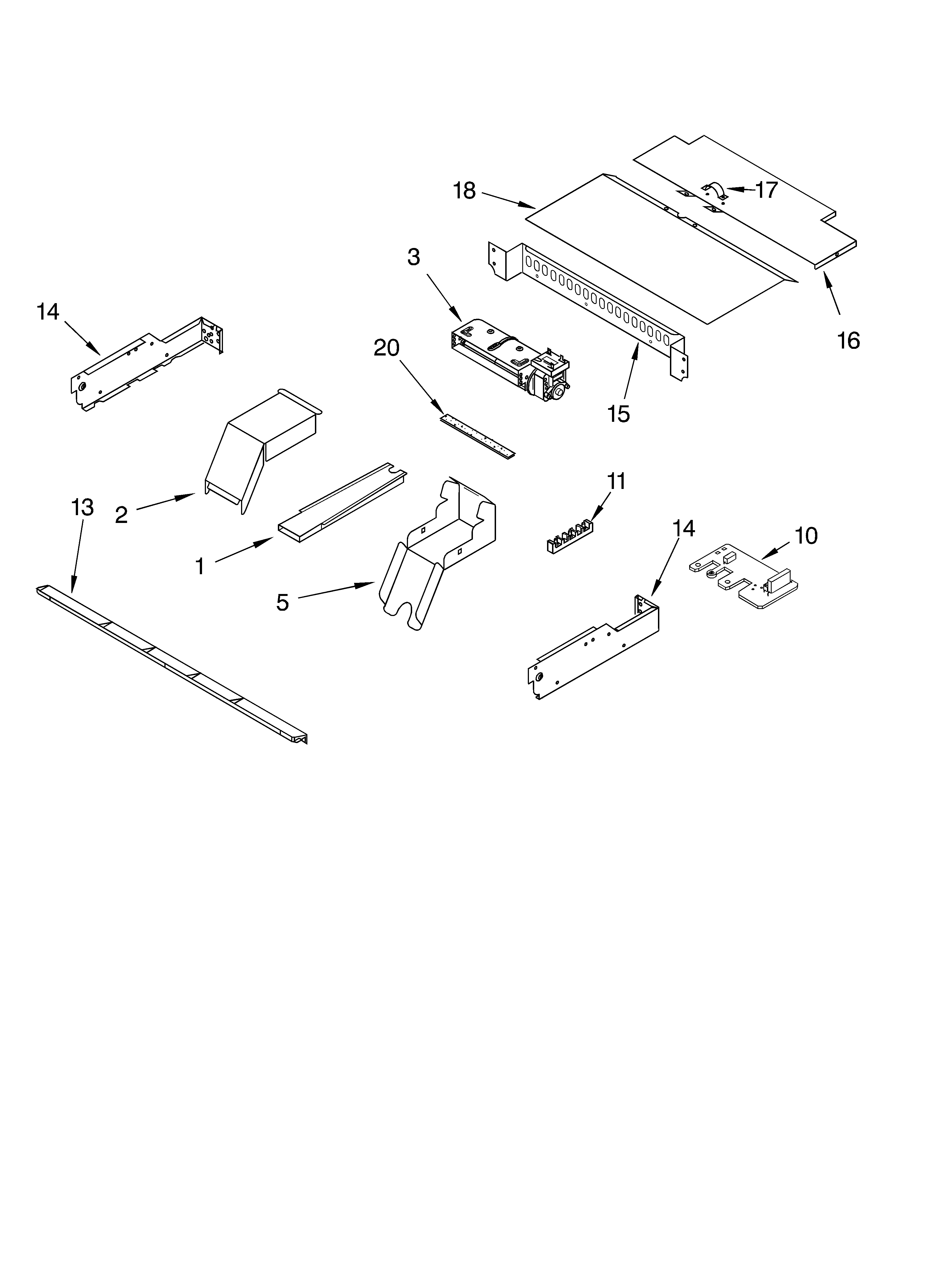 Whirlpool GBS277PDS11 top venting parts, miscellaneous parts diagram