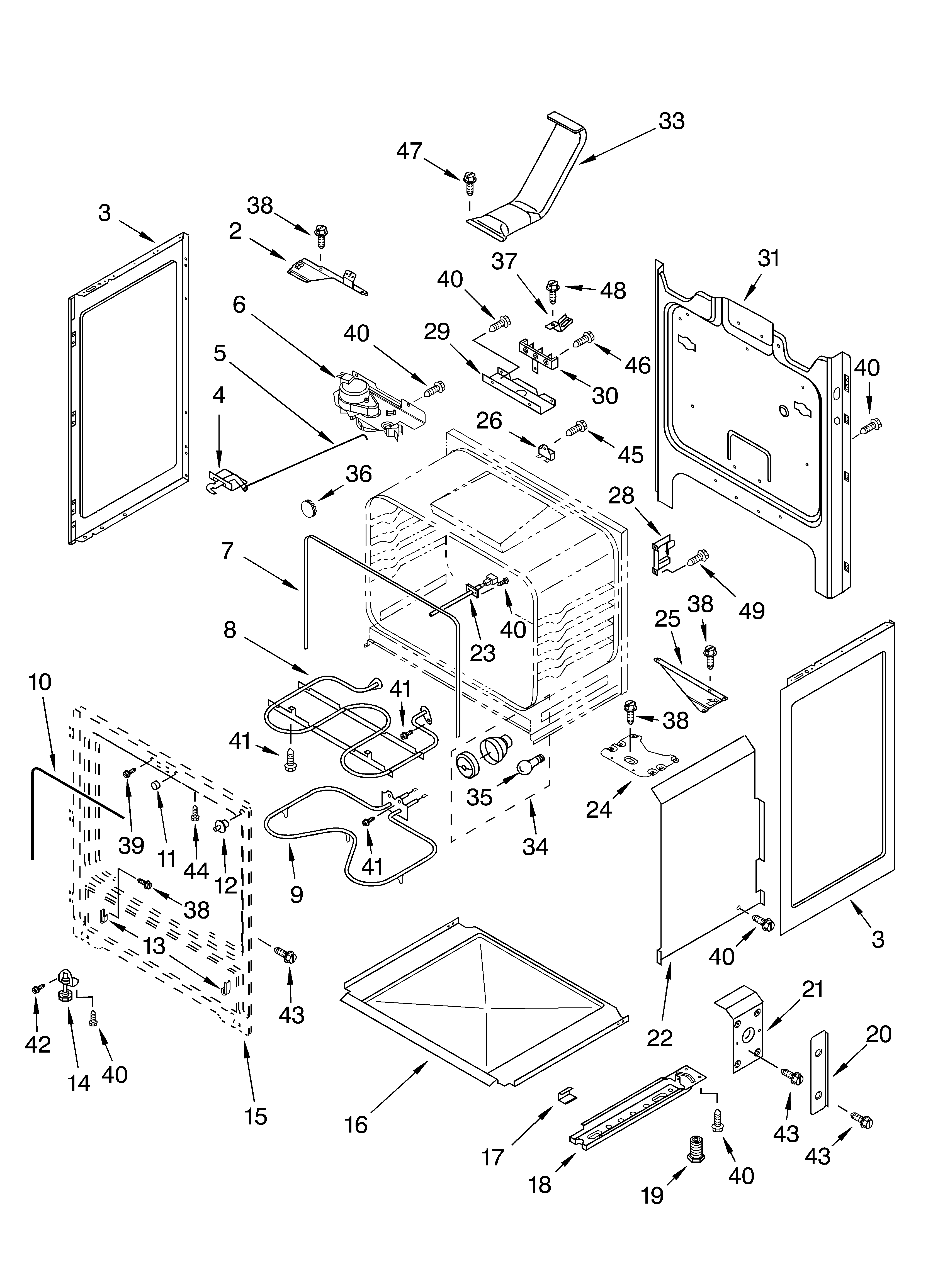 Whirlpool GR440LXMP0 chassis parts diagram