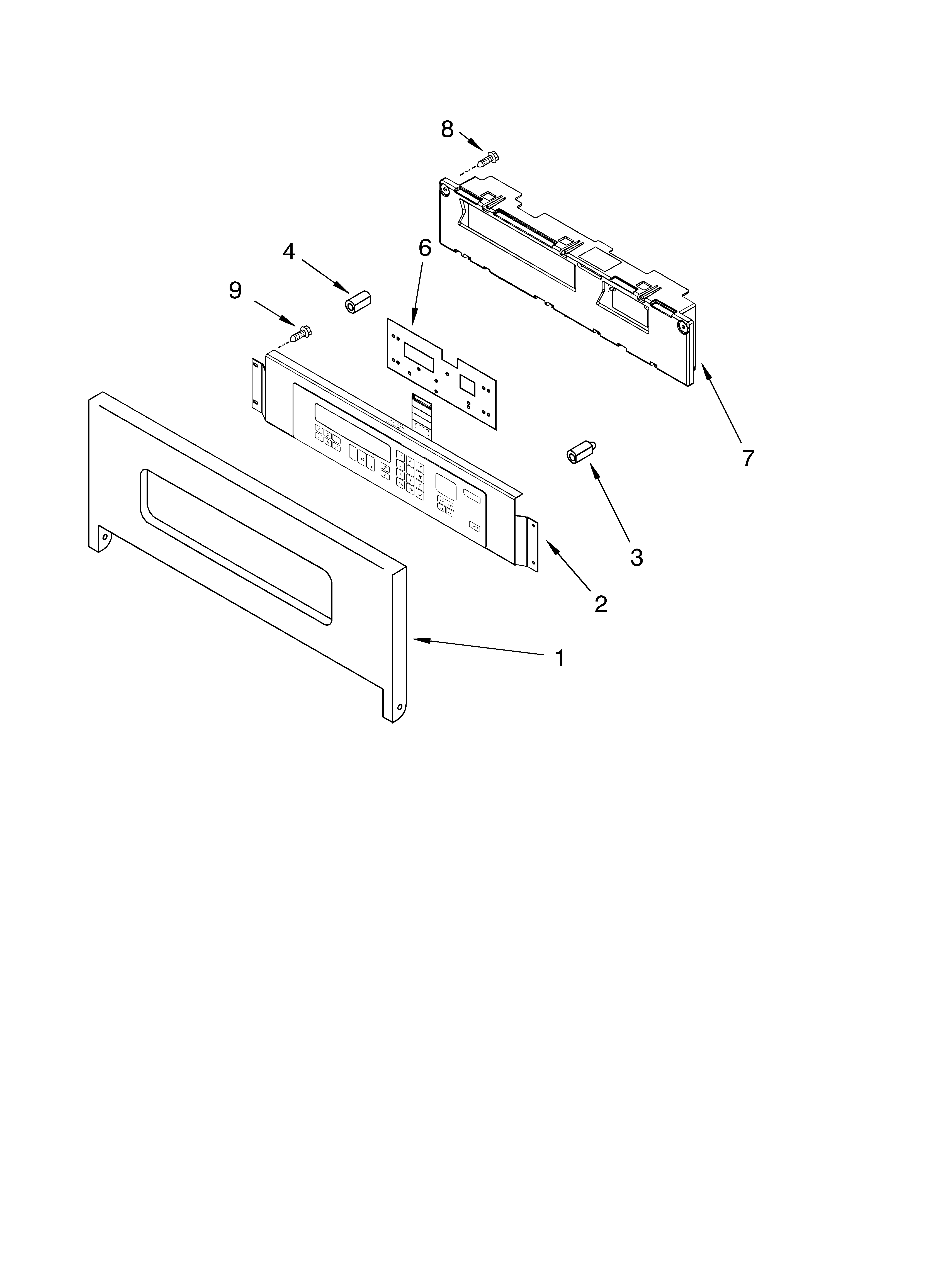 KitchenAid KBMC147HBL03 control panel parts diagram