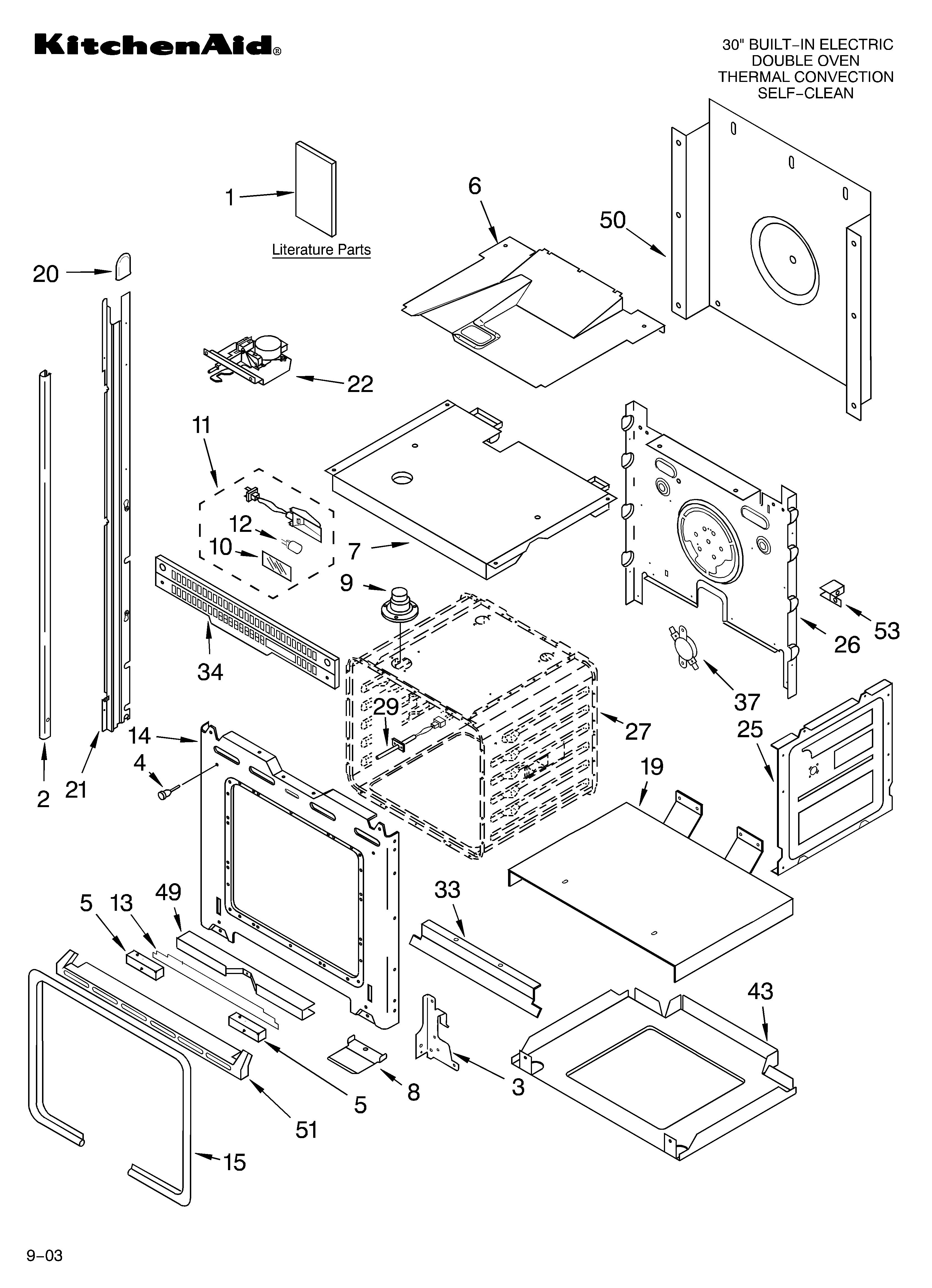 KitchenAid KEBC206KWH02 oven parts diagram