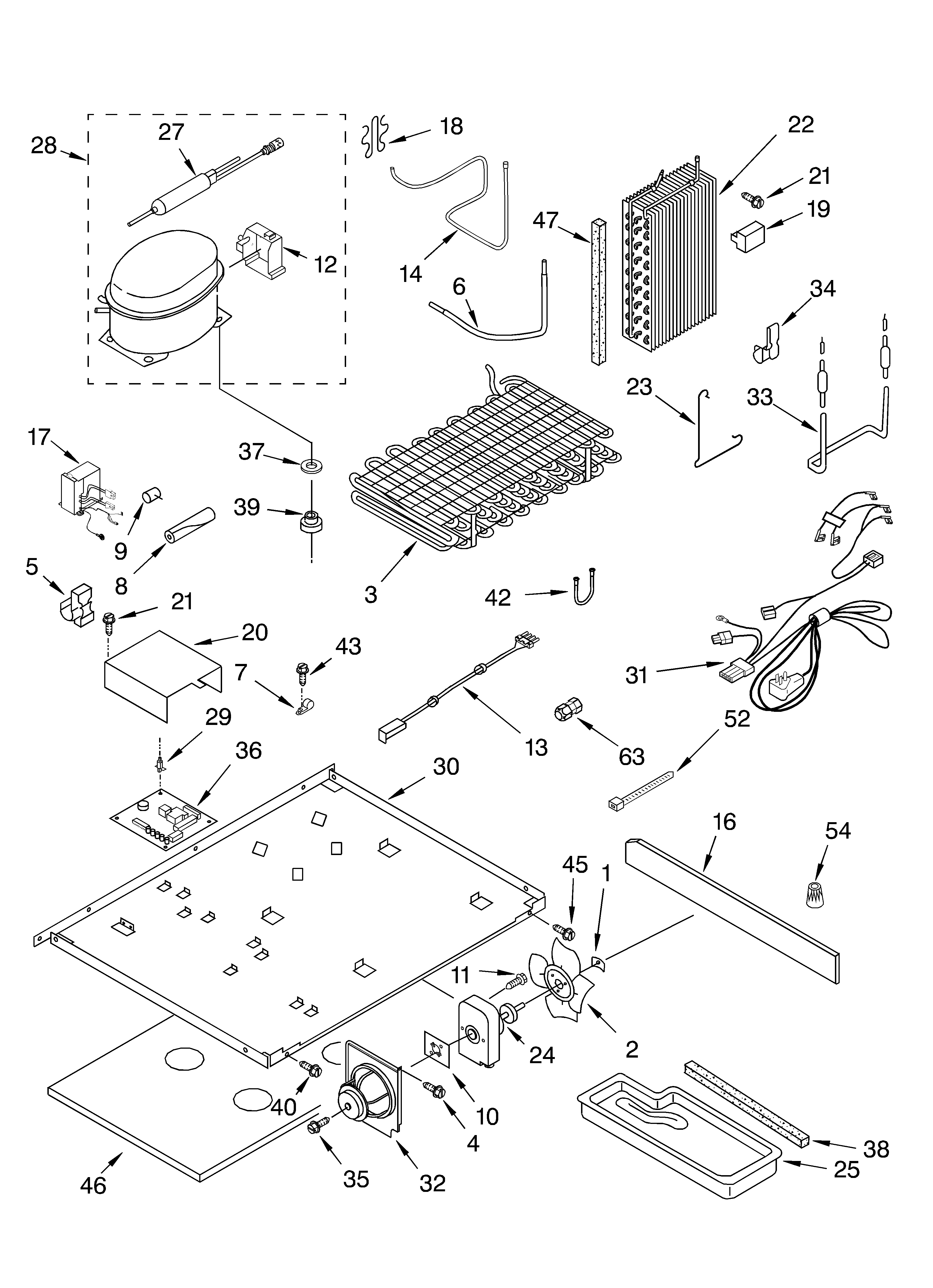 KitchenAid KSFS25FKBL00 unit parts diagram
