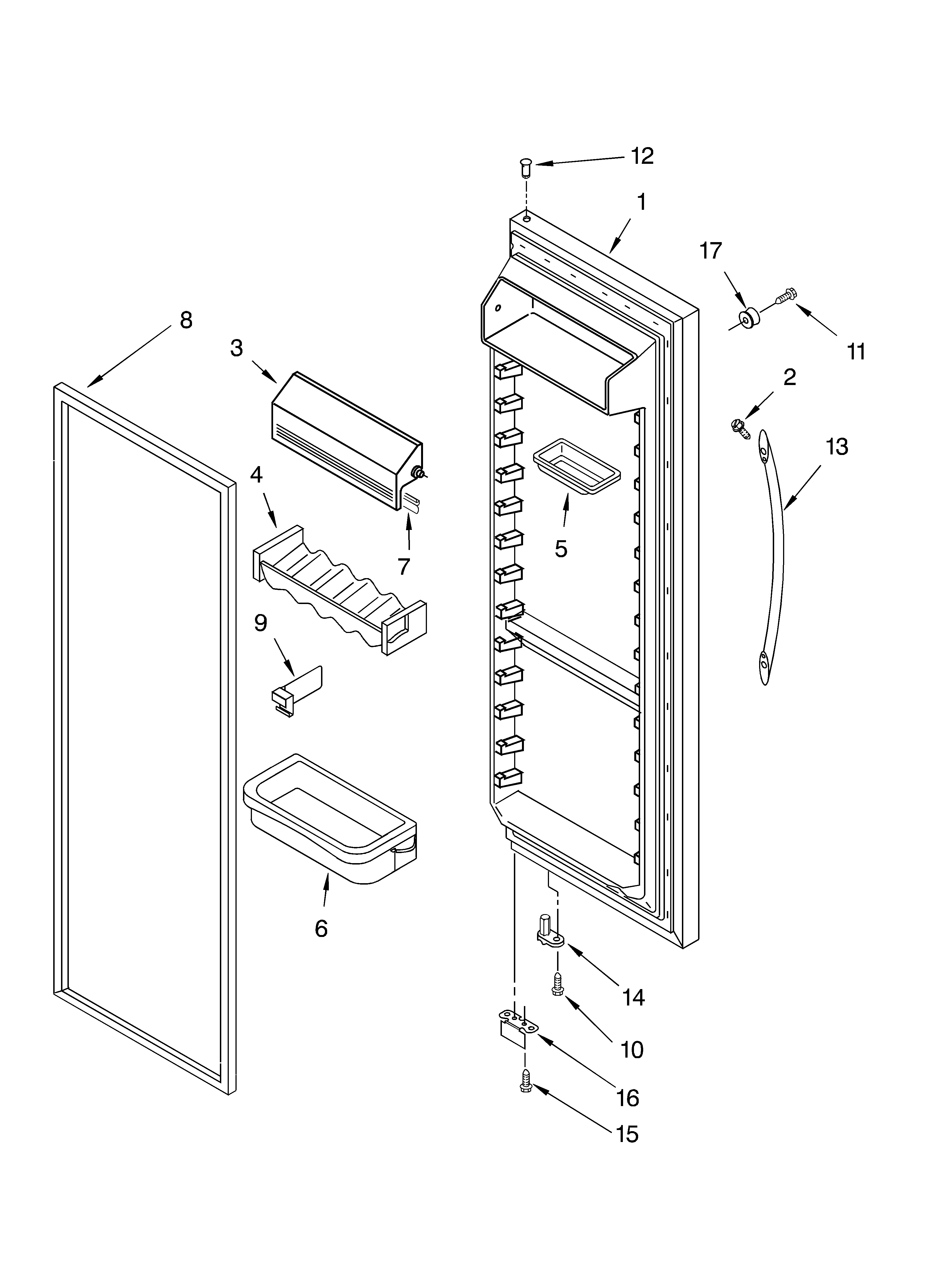 KitchenAid KSRK22XLSS00 refrigerator door parts diagram