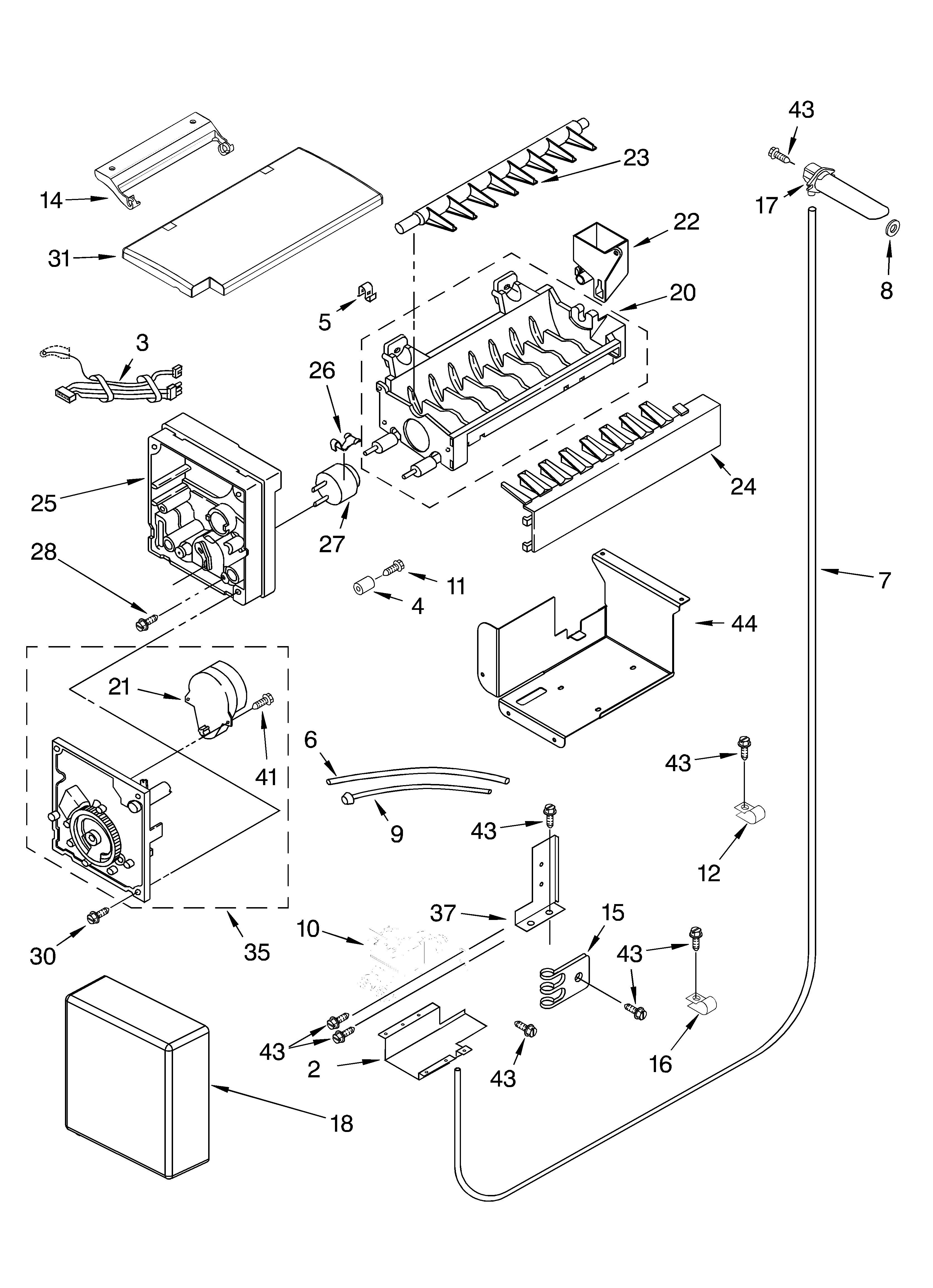 KitchenAid KSSO36QMW00 icemaker parts diagram