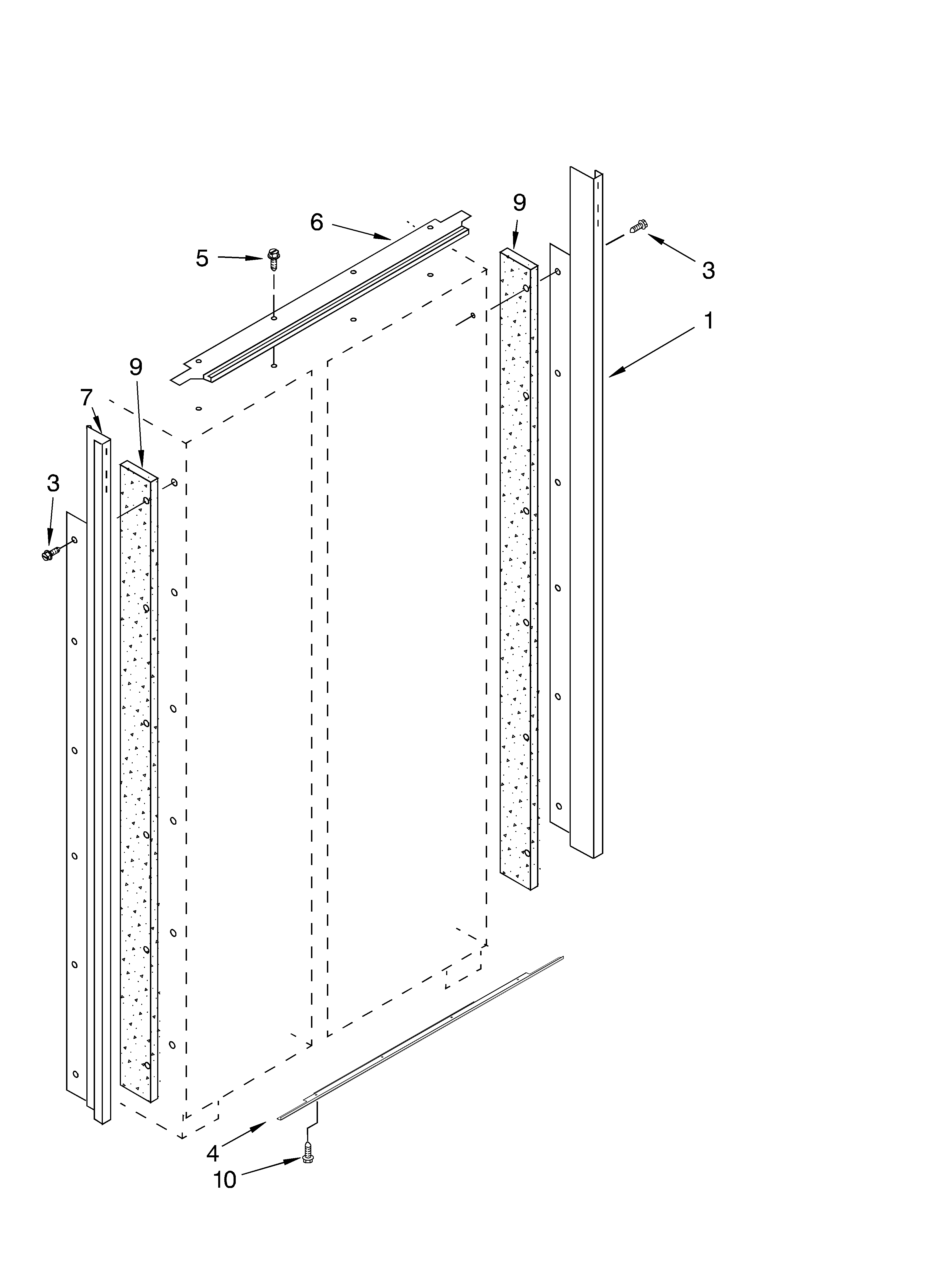 KitchenAid KSSO48FMX00 cabinet trim parts diagram