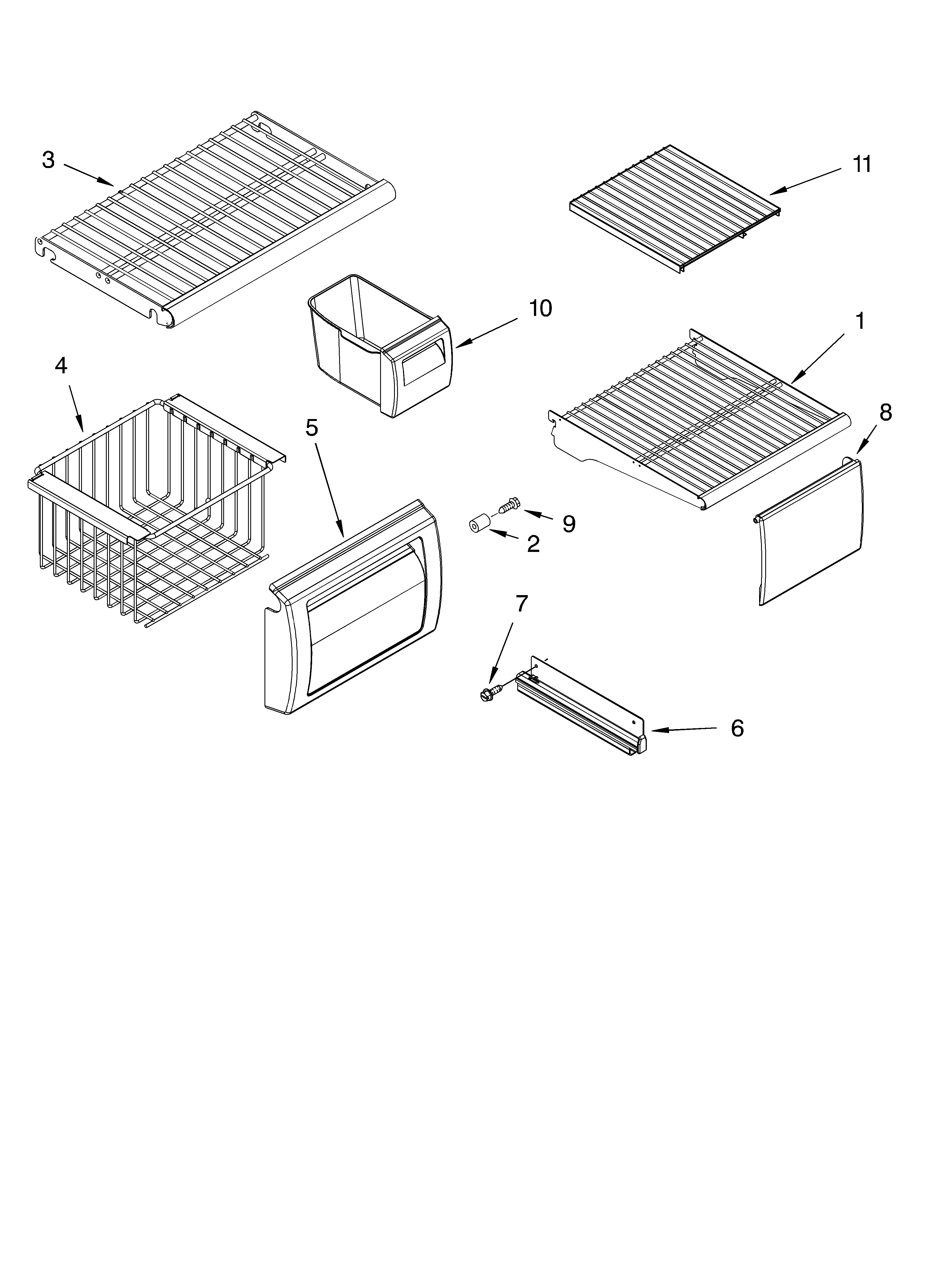 KitchenAid KSSO48FMX00 freezer shelf parts diagram